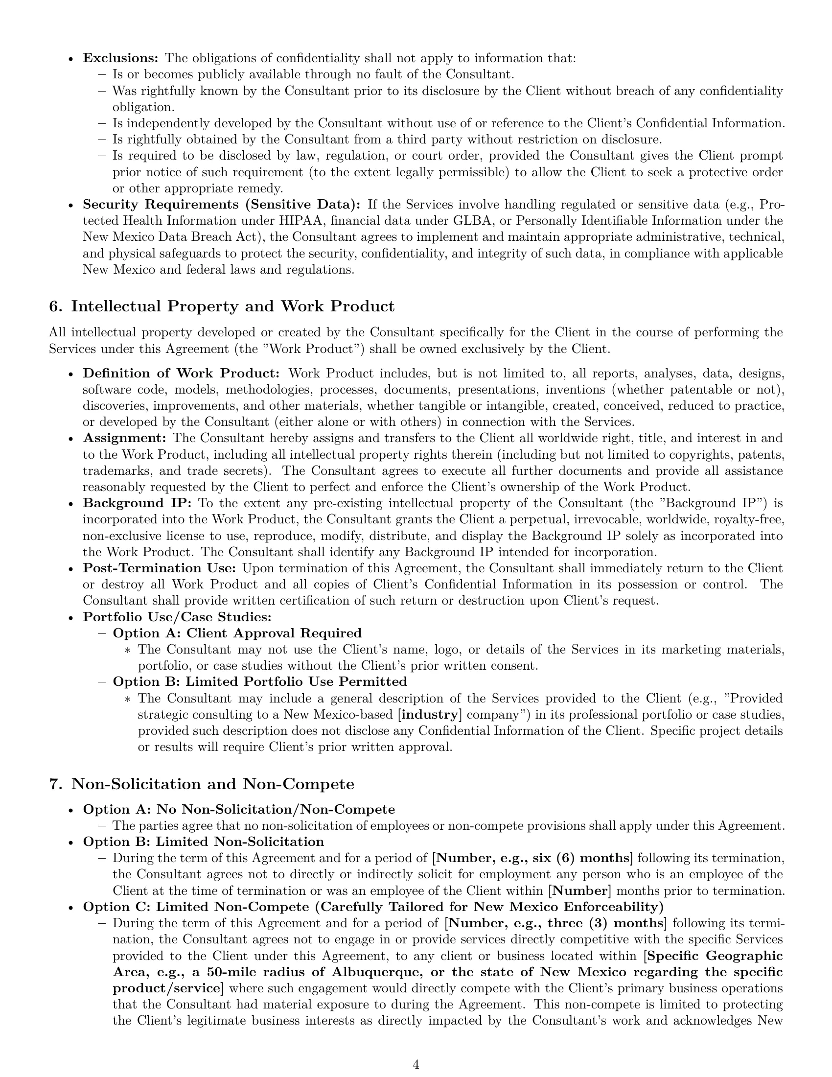 Preview page 4 of Pro New Mexico consulting independent contractor agreement template