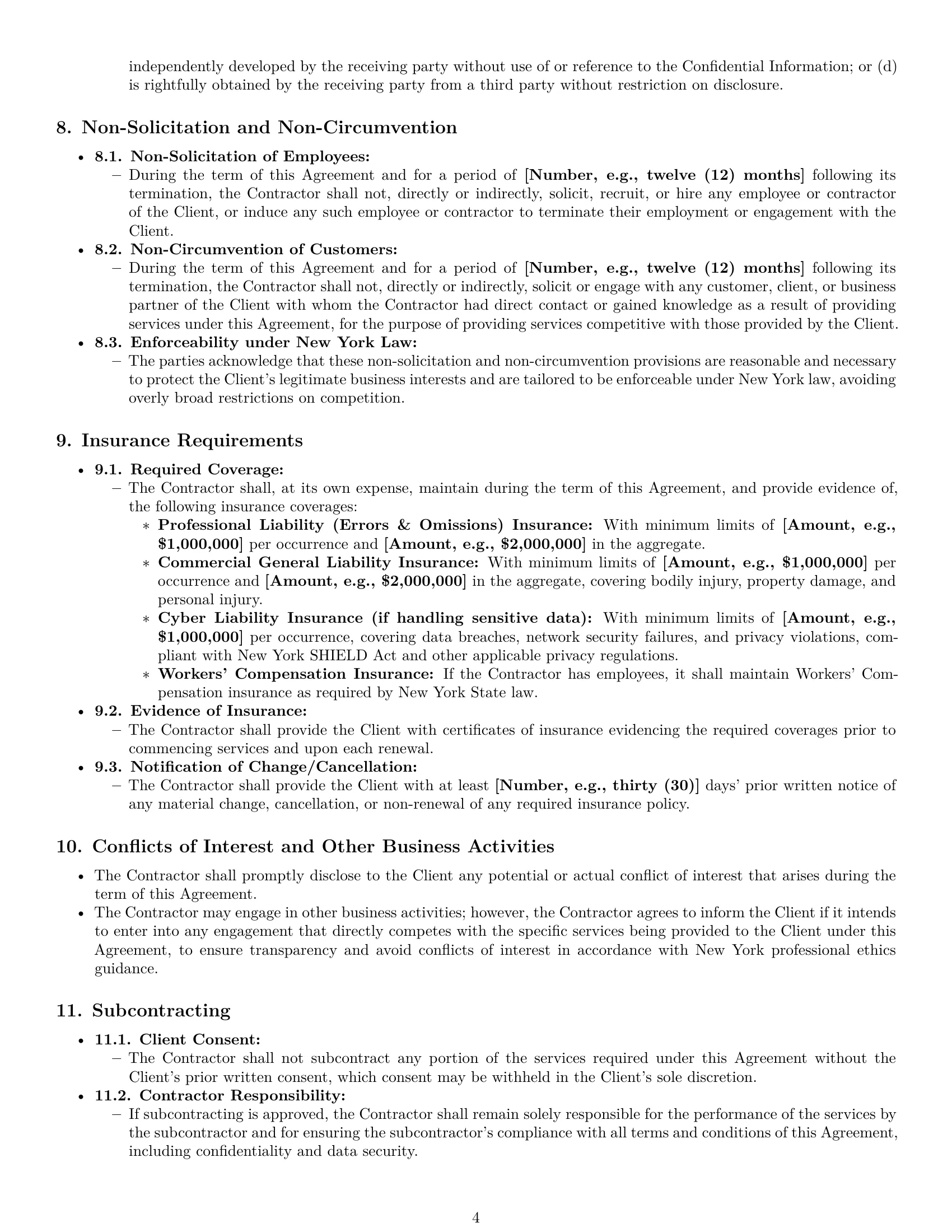 Preview page 4 of Pro New York consulting independent contractor agreement template