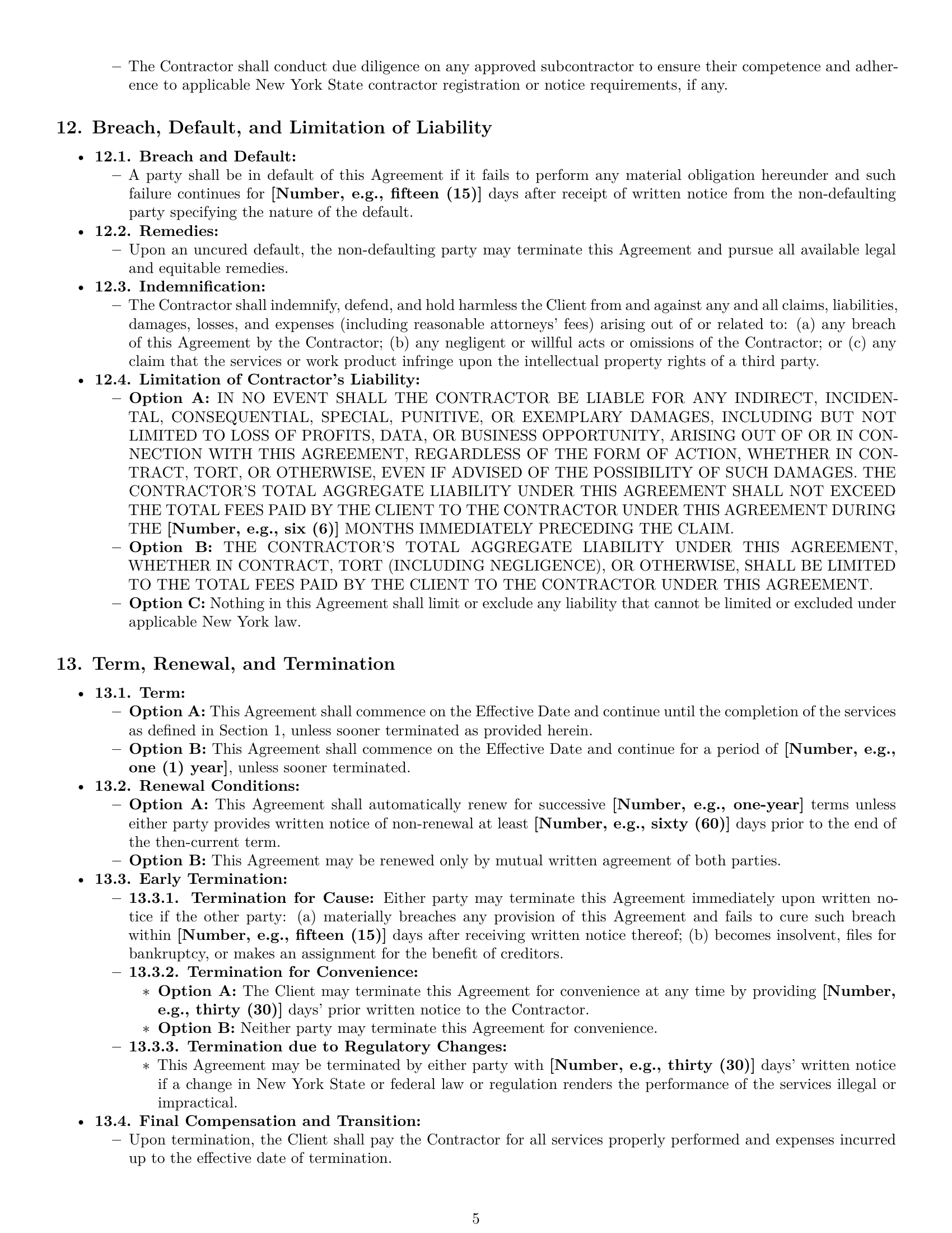 Preview page 5 of Pro New York consulting independent contractor agreement template