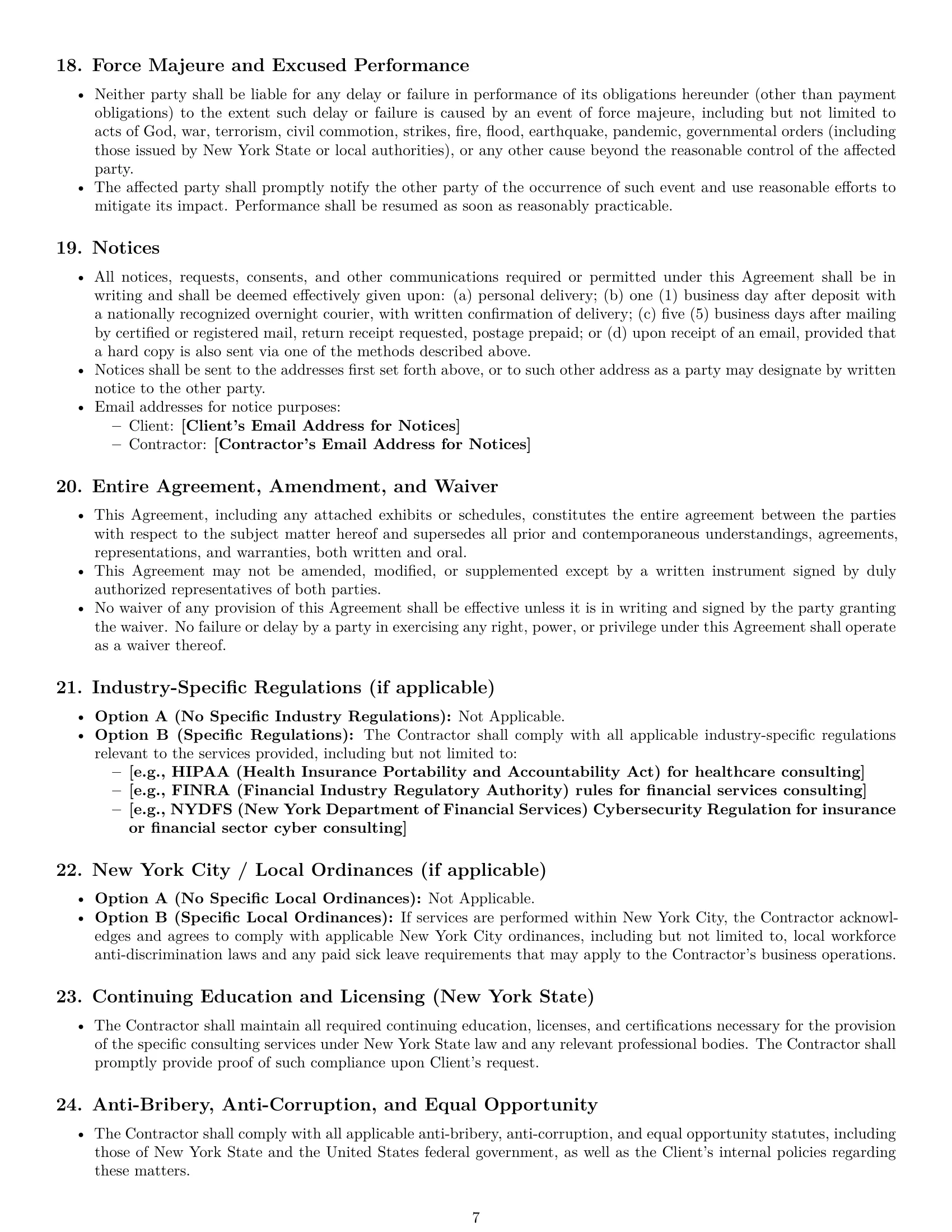 Preview page 7 of Pro New York consulting independent contractor agreement template