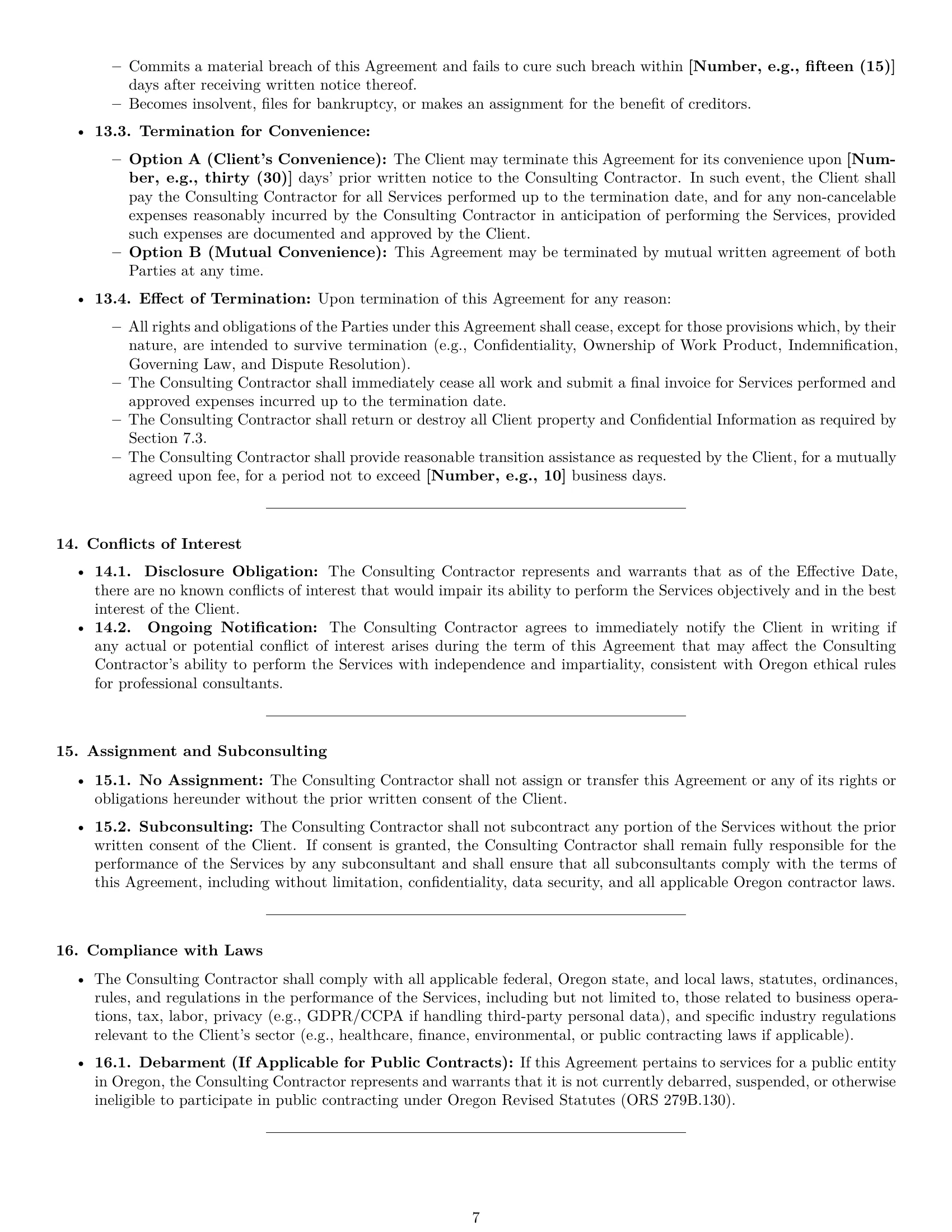Preview page 7 of Pro Oregon consulting independent contractor agreement template