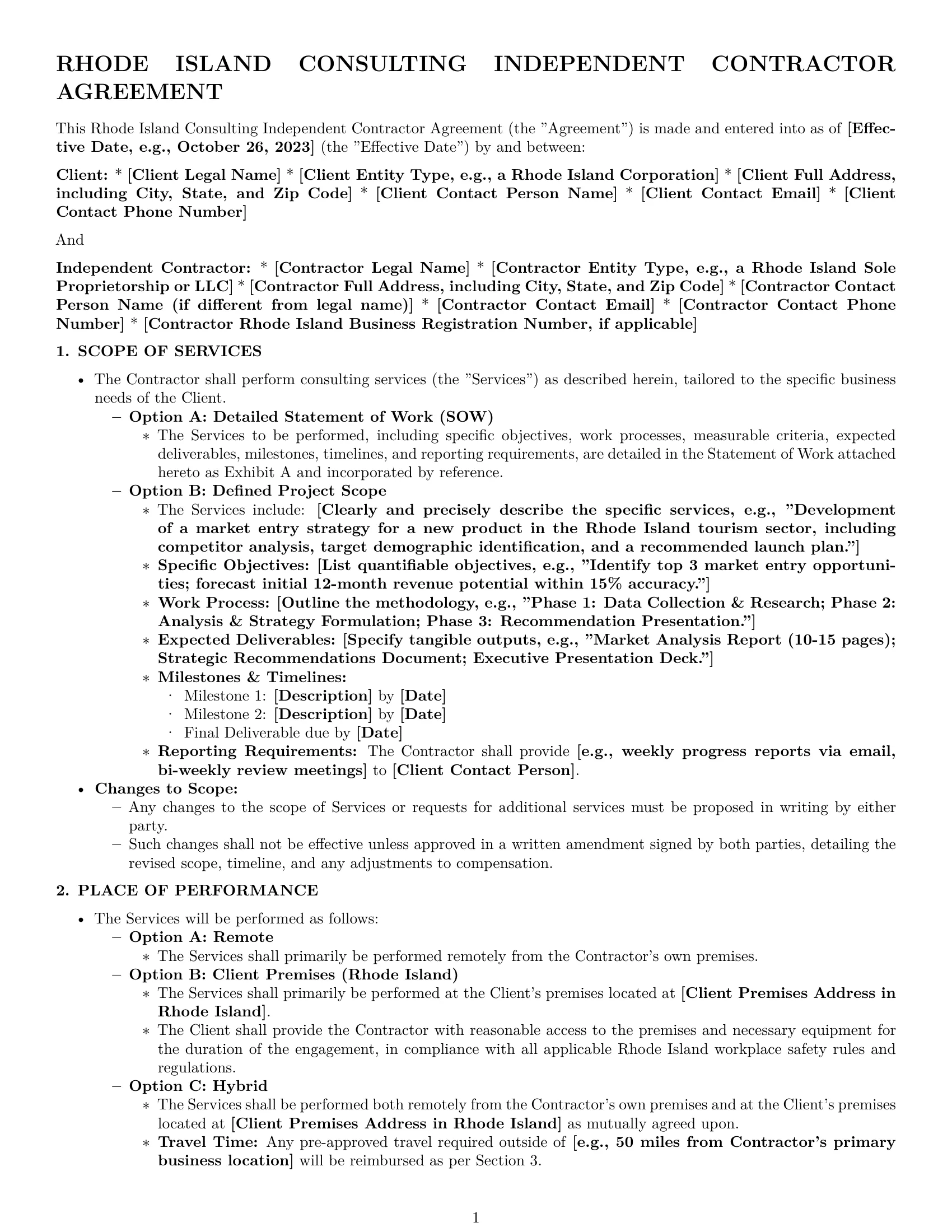 Preview page 1 of Pro Rhode Island consulting independent contractor agreement template