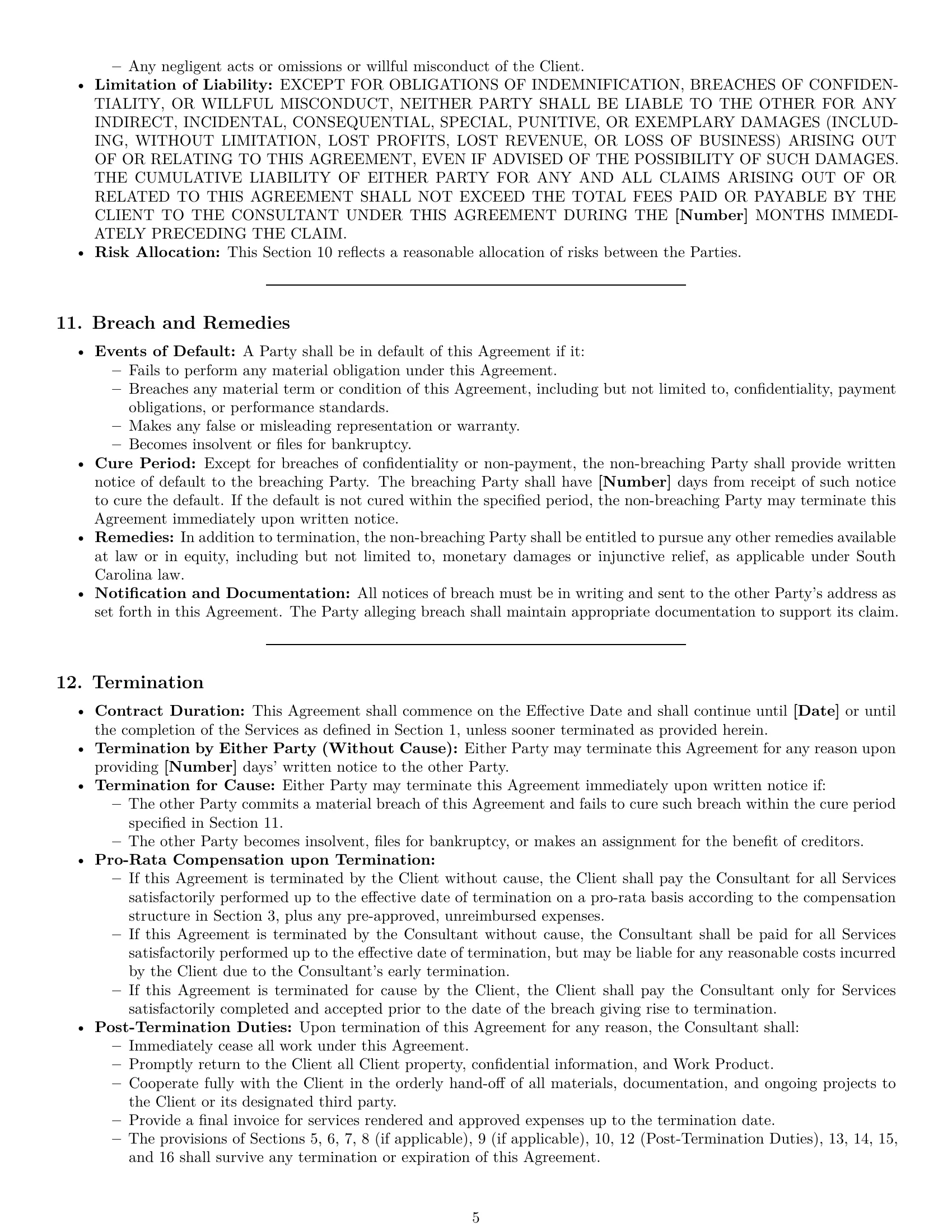 Preview page 5 of Pro South Carolina consulting independent contractor agreement template