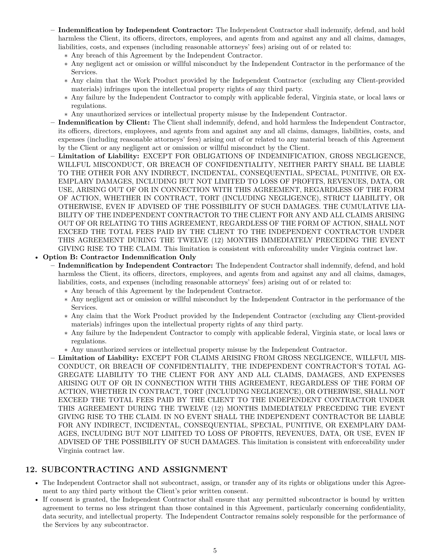 Preview page 5 of Pro Virginia consulting independent contractor agreement template