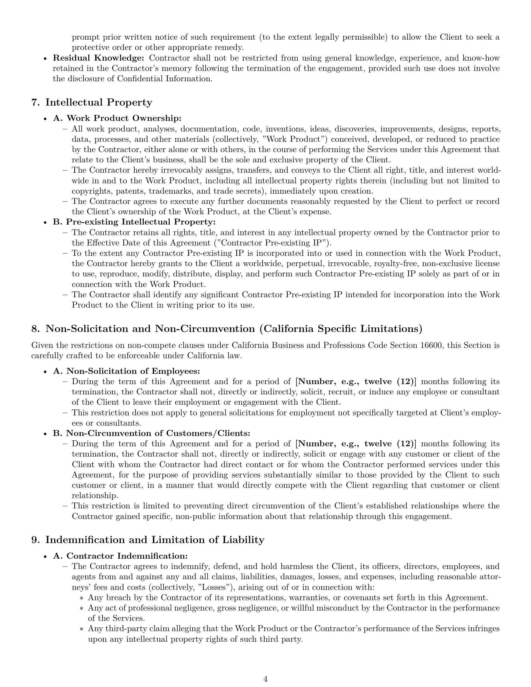 Preview page 4 of Pro California consulting independent contractor agreement template