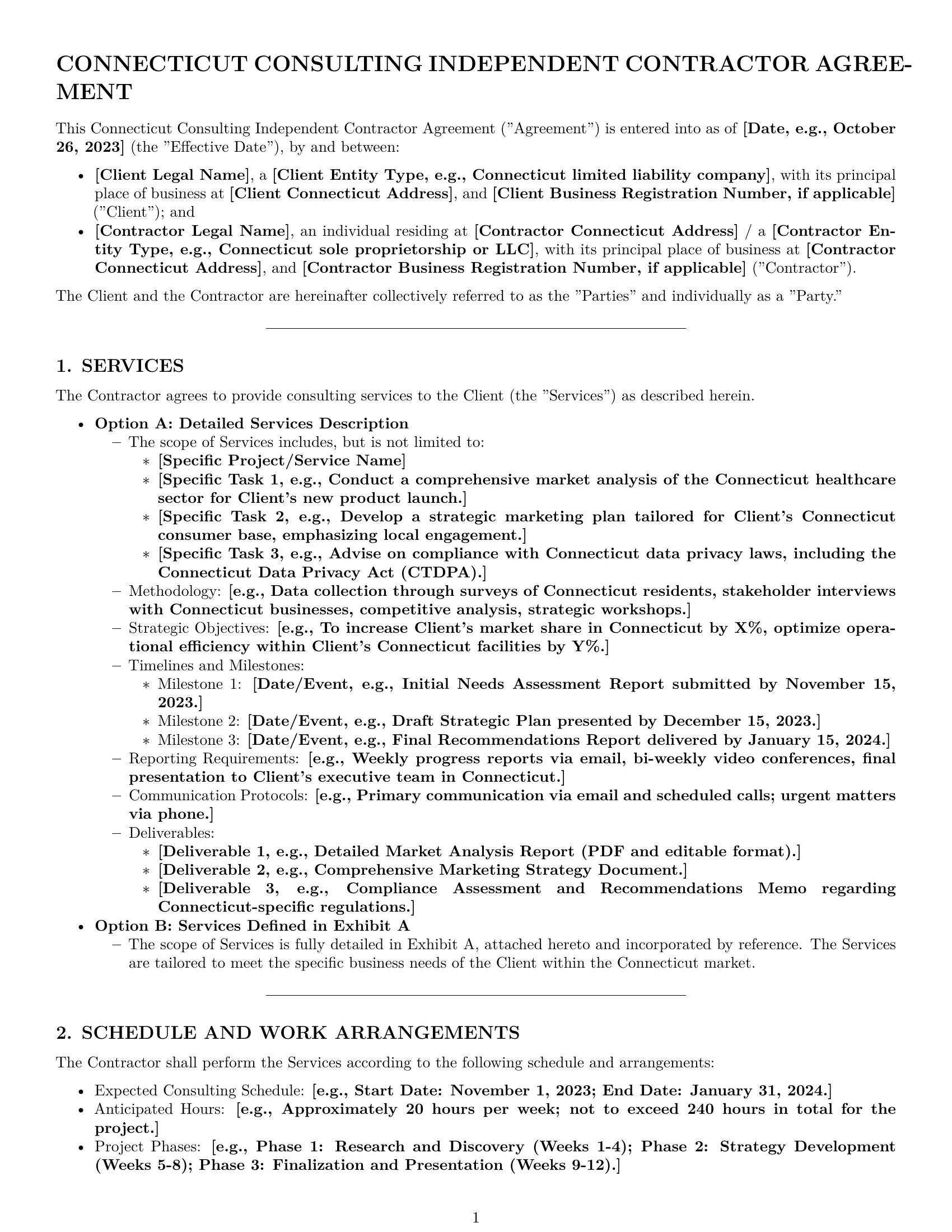 Preview page 1 of Pro Connecticut consulting independent contractor agreement template