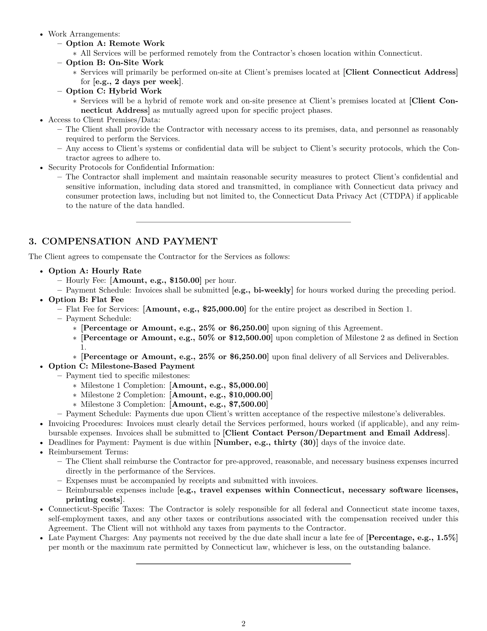 Preview page 2 of Pro Connecticut consulting independent contractor agreement template