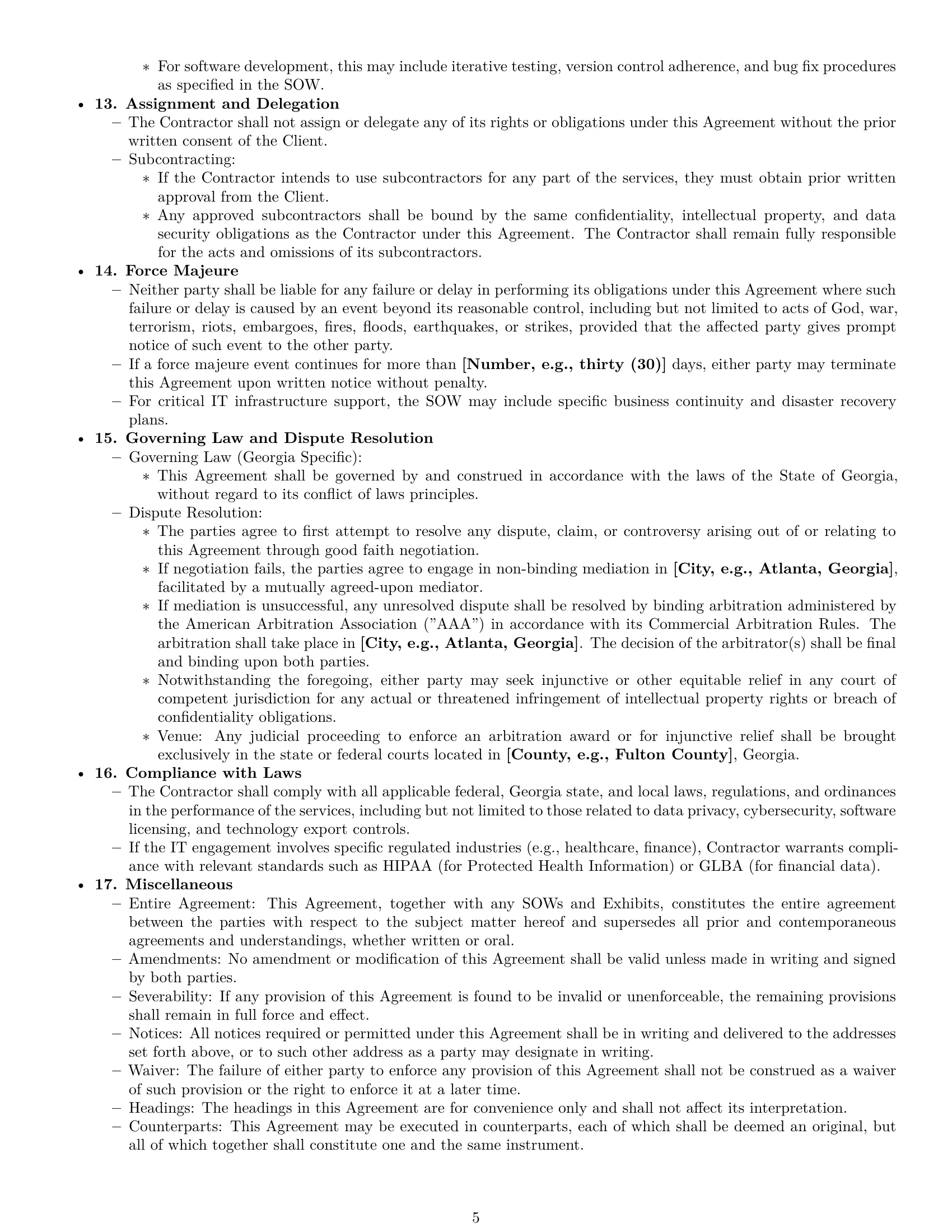 Preview page 5 of Pro Georgia IT independent contractor agreement template