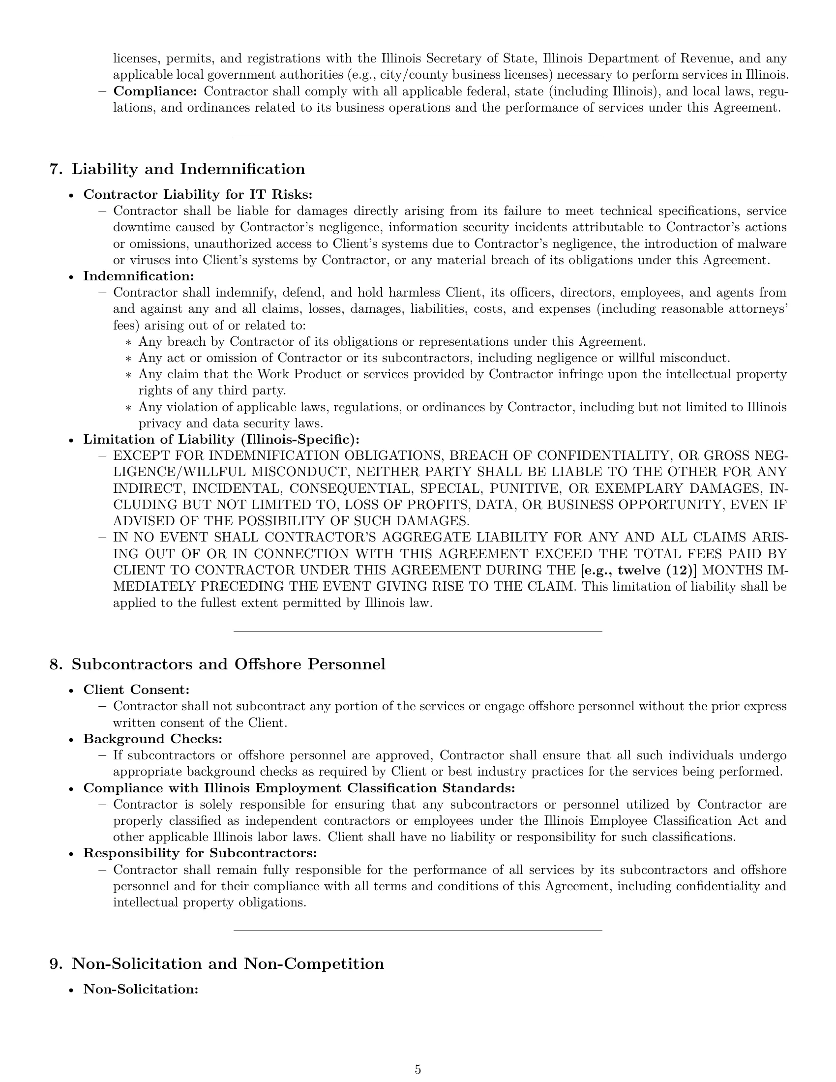 Preview page 5 of Pro Illinois IT independent contractor agreement template