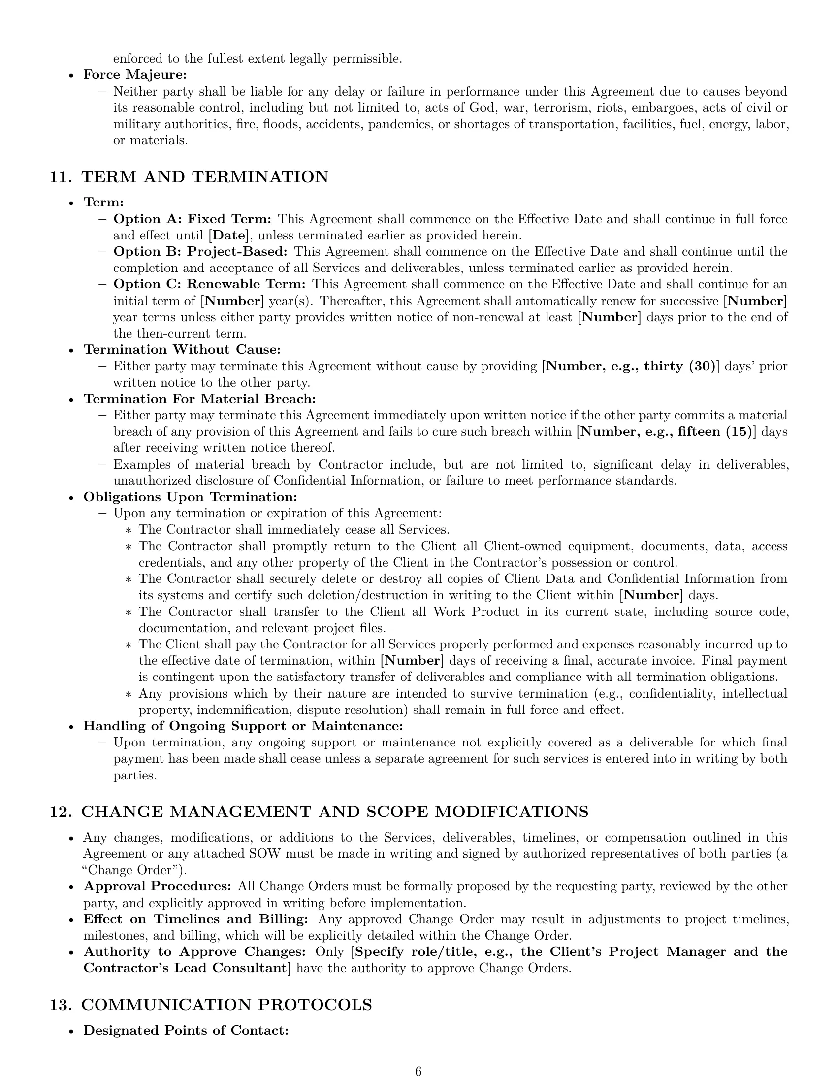 Preview page 6 of Pro Louisiana IT independent contractor agreement template