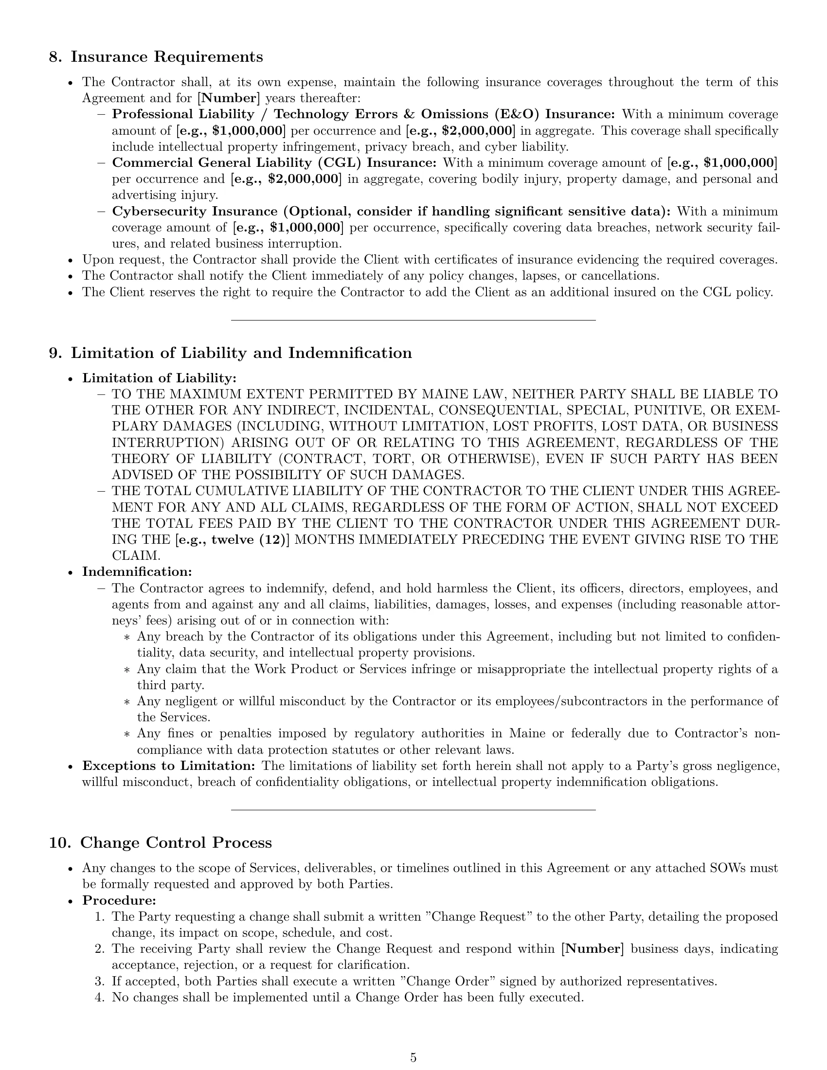 Preview page 5 of Pro Maine IT independent contractor agreement template