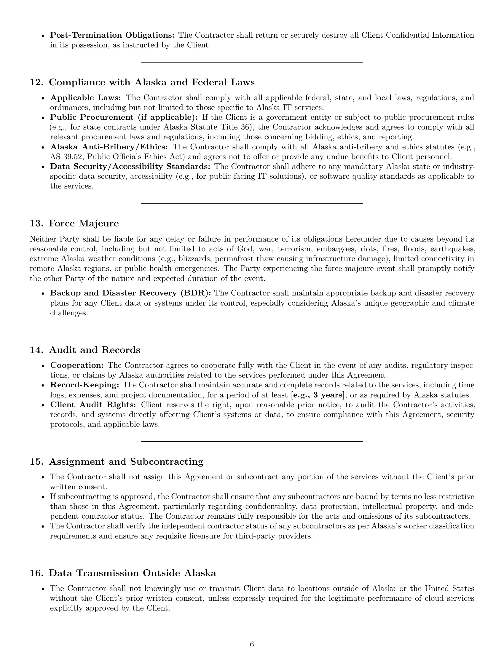 Preview page 6 of Pro Alaska IT independent contractor agreement template
