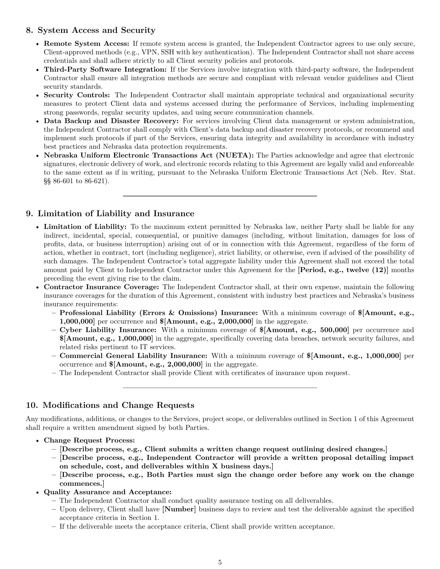 Preview page 5 of Pro Nebraska IT independent contractor agreement template