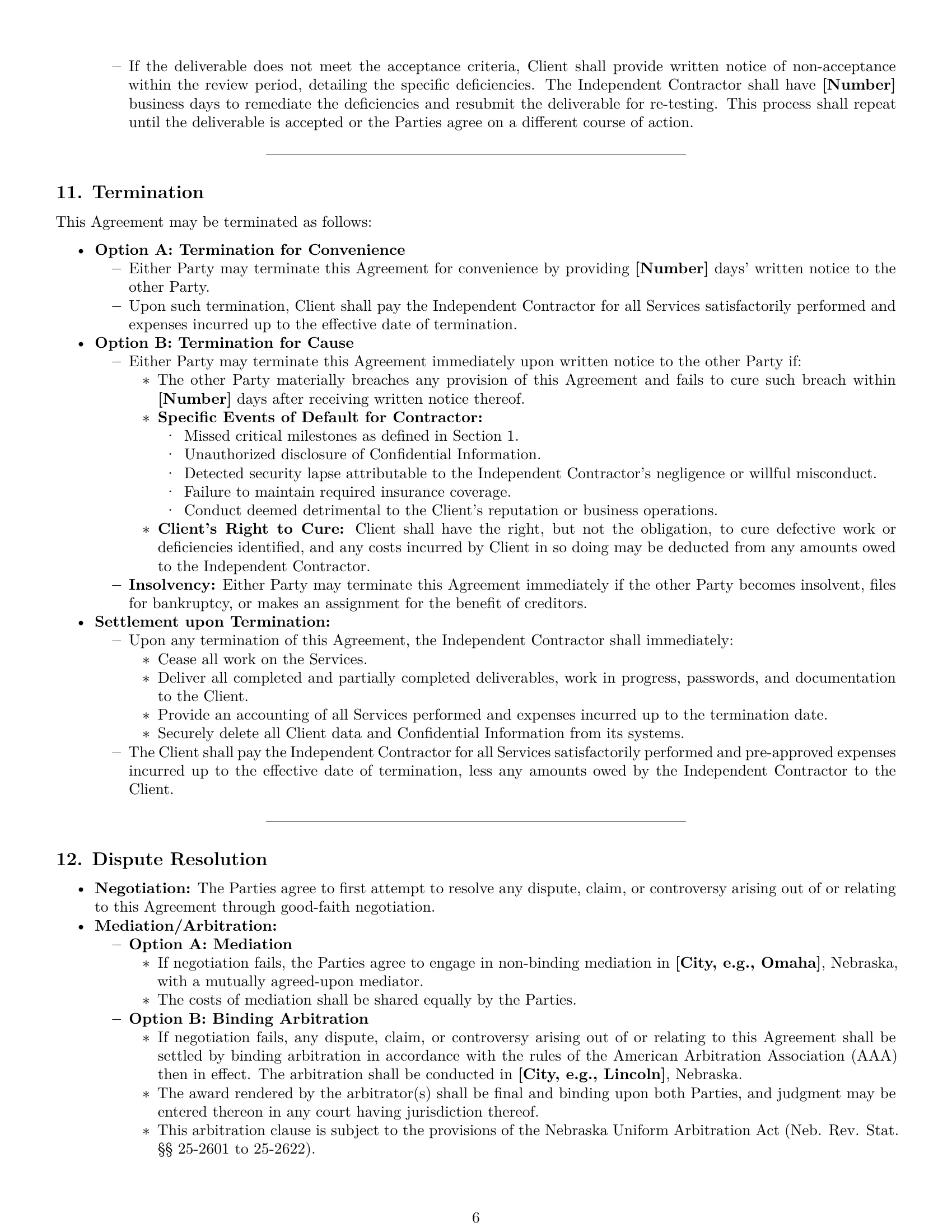 Preview page 6 of Pro Nebraska IT independent contractor agreement template