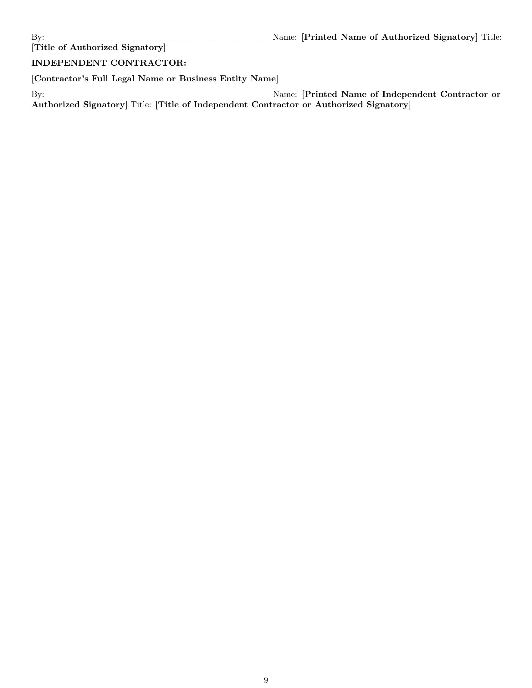 Preview page 9 of Pro Nevada IT independent contractor agreement template