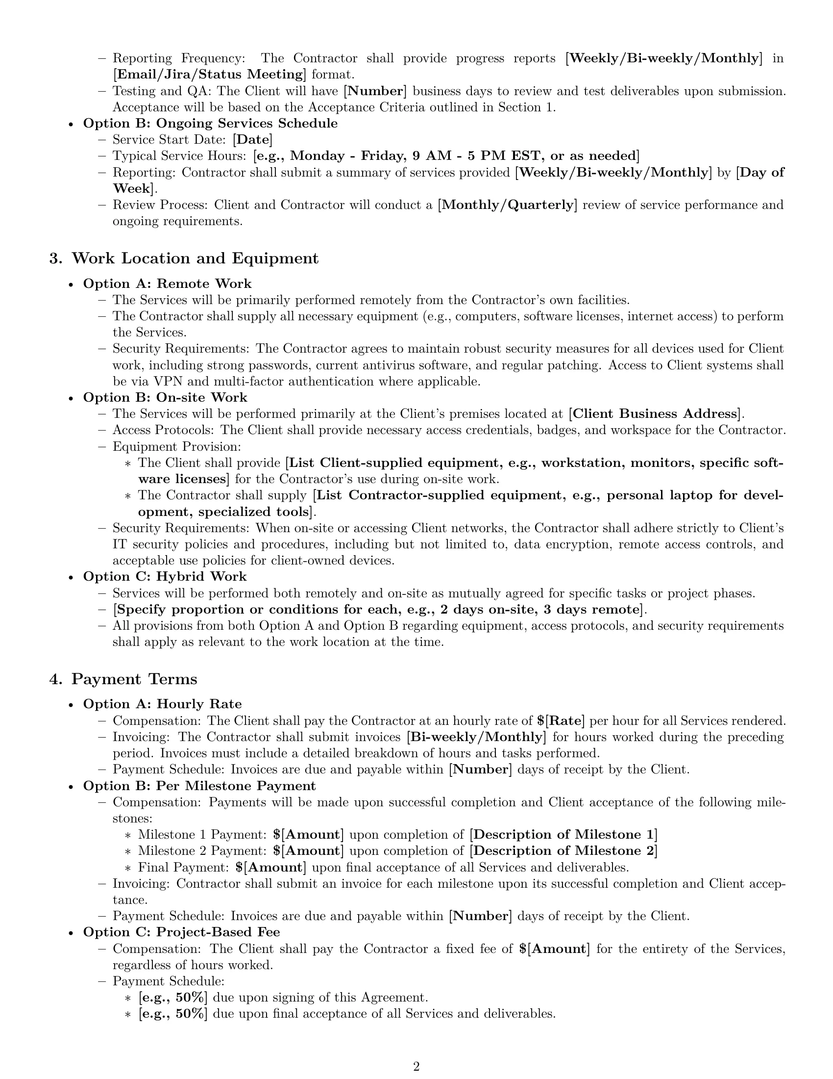 Preview page 2 of Pro New Hampshire IT independent contractor agreement template