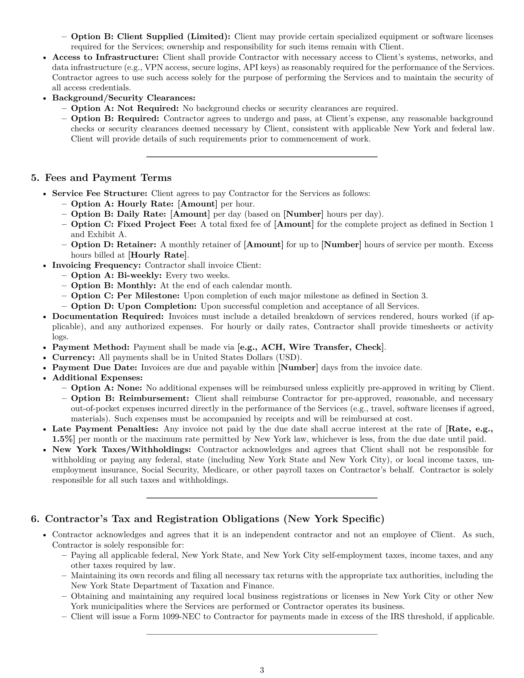 Preview page 3 of Pro New York IT independent contractor agreement template