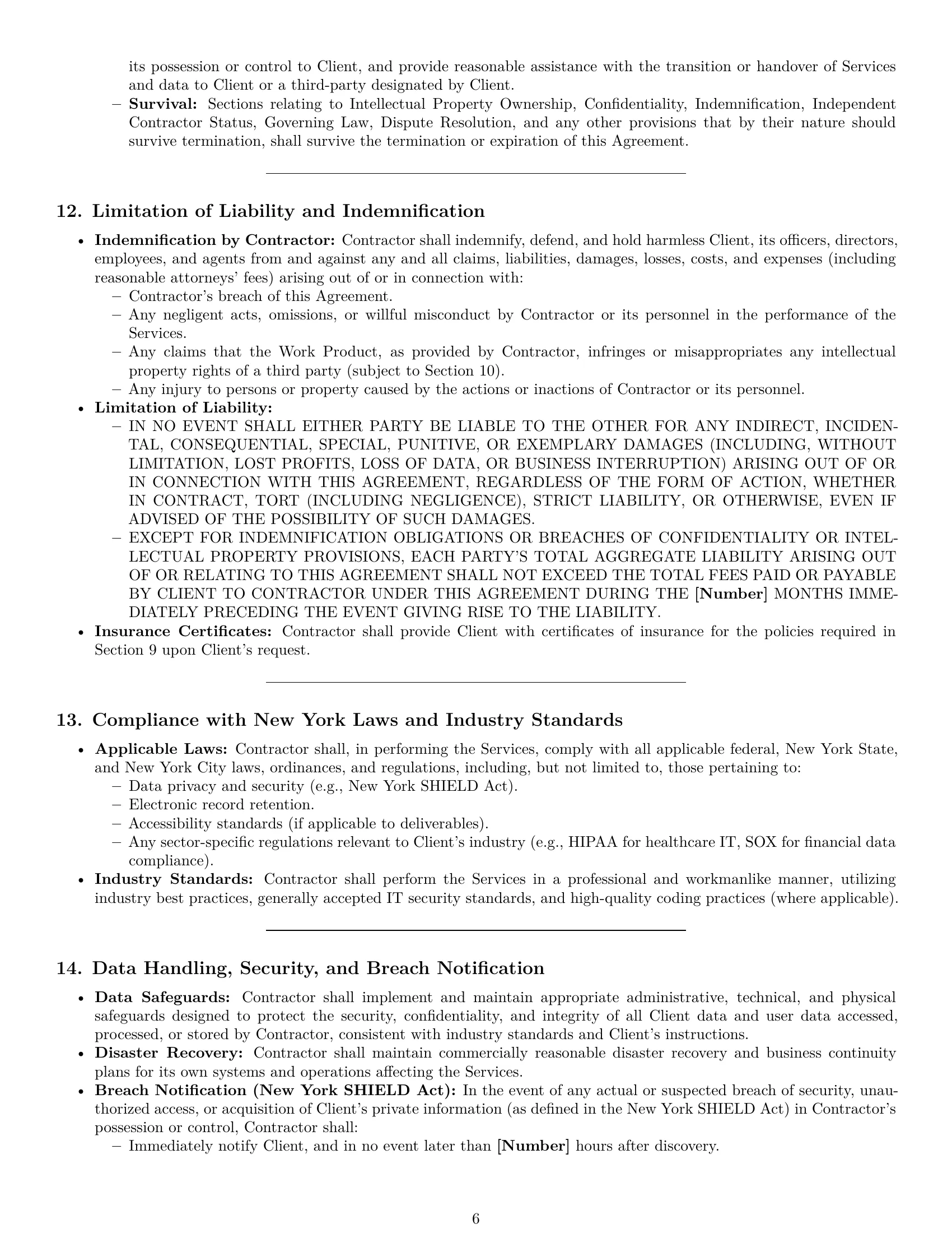 Preview page 6 of Pro New York IT independent contractor agreement template