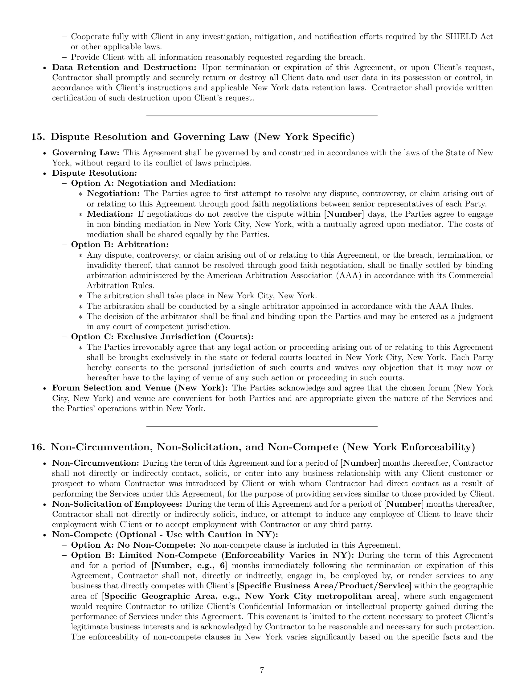 Preview page 7 of Pro New York IT independent contractor agreement template