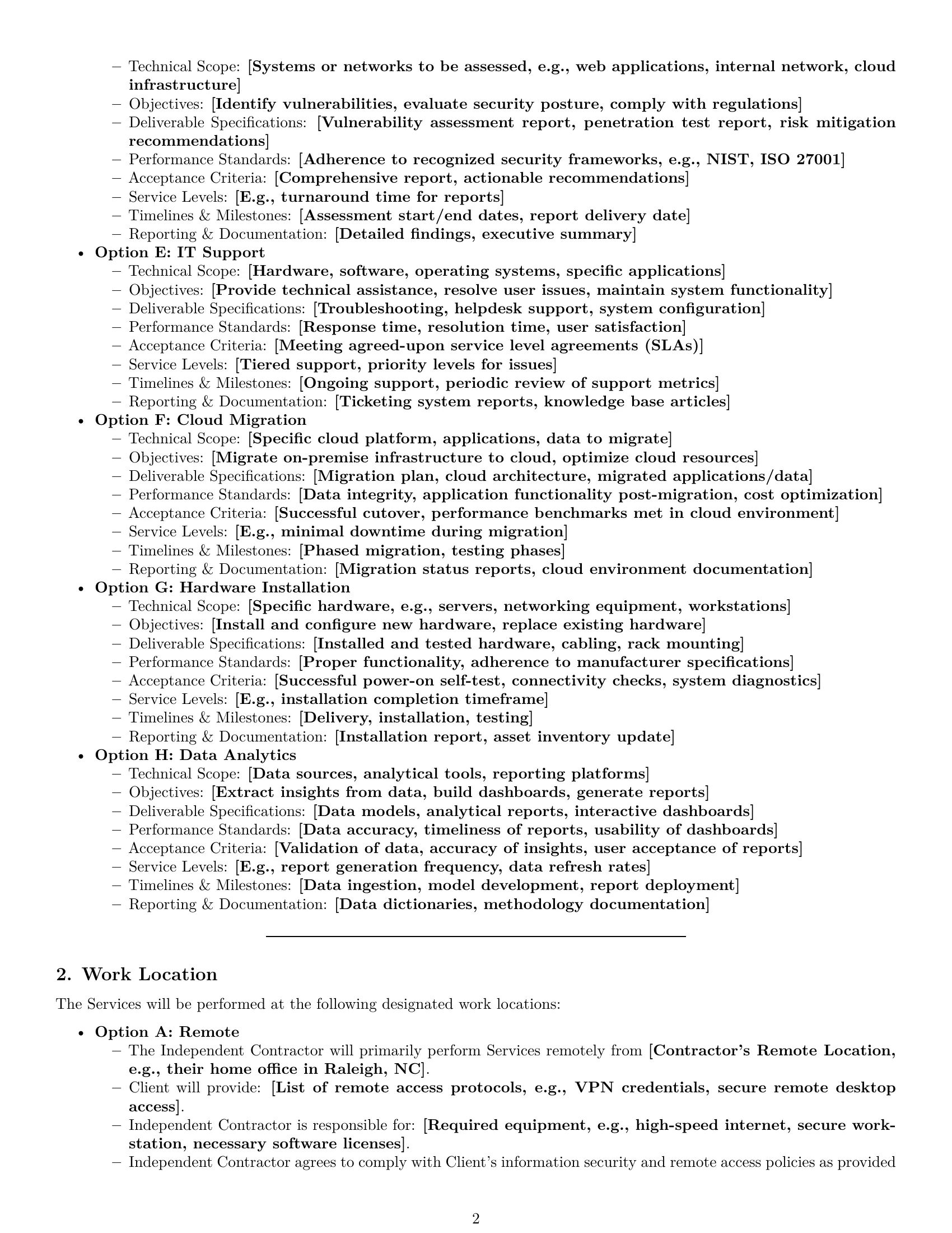 Preview page 2 of Pro North Carolina IT independent contractor agreement template