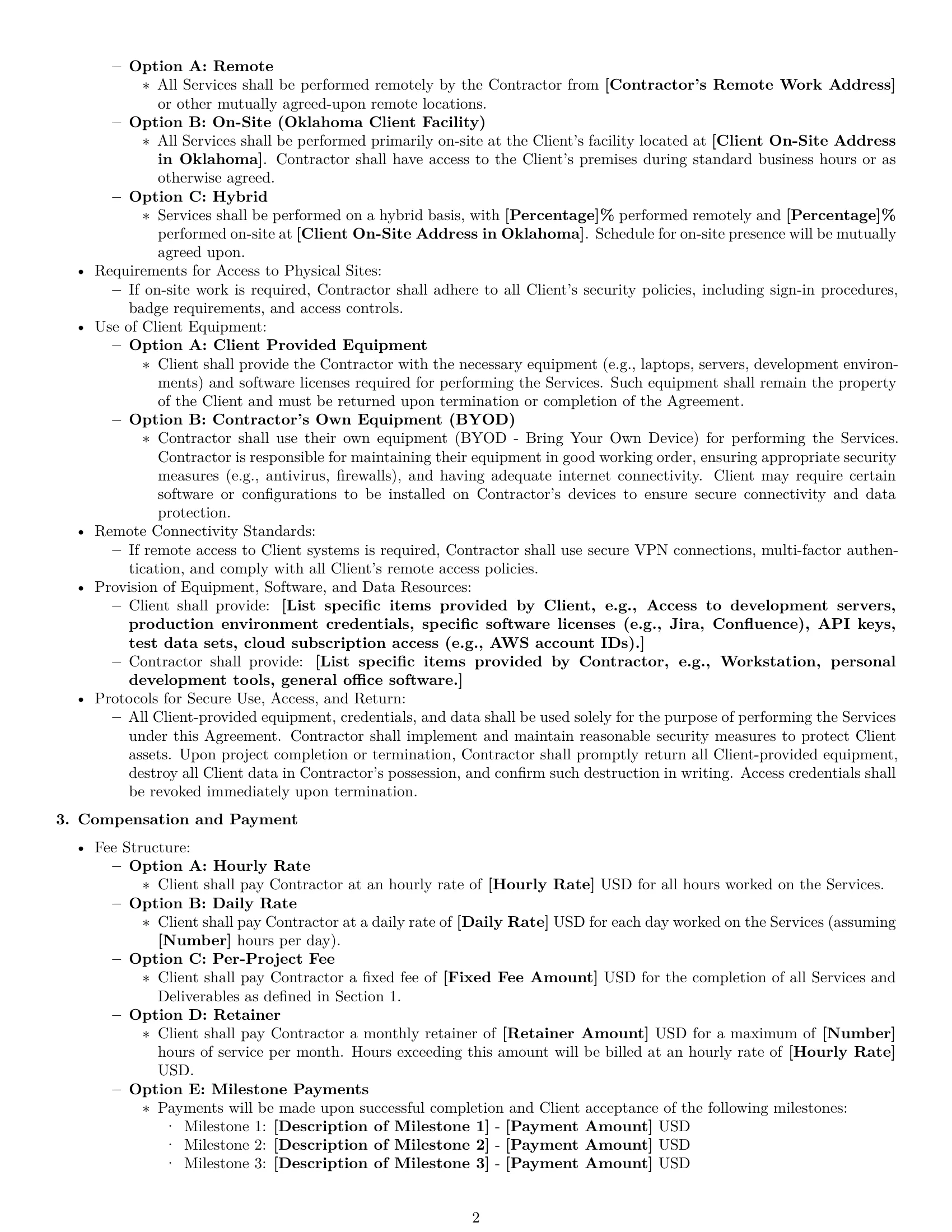 Preview page 2 of Pro Oklahoma IT independent contractor agreement template
