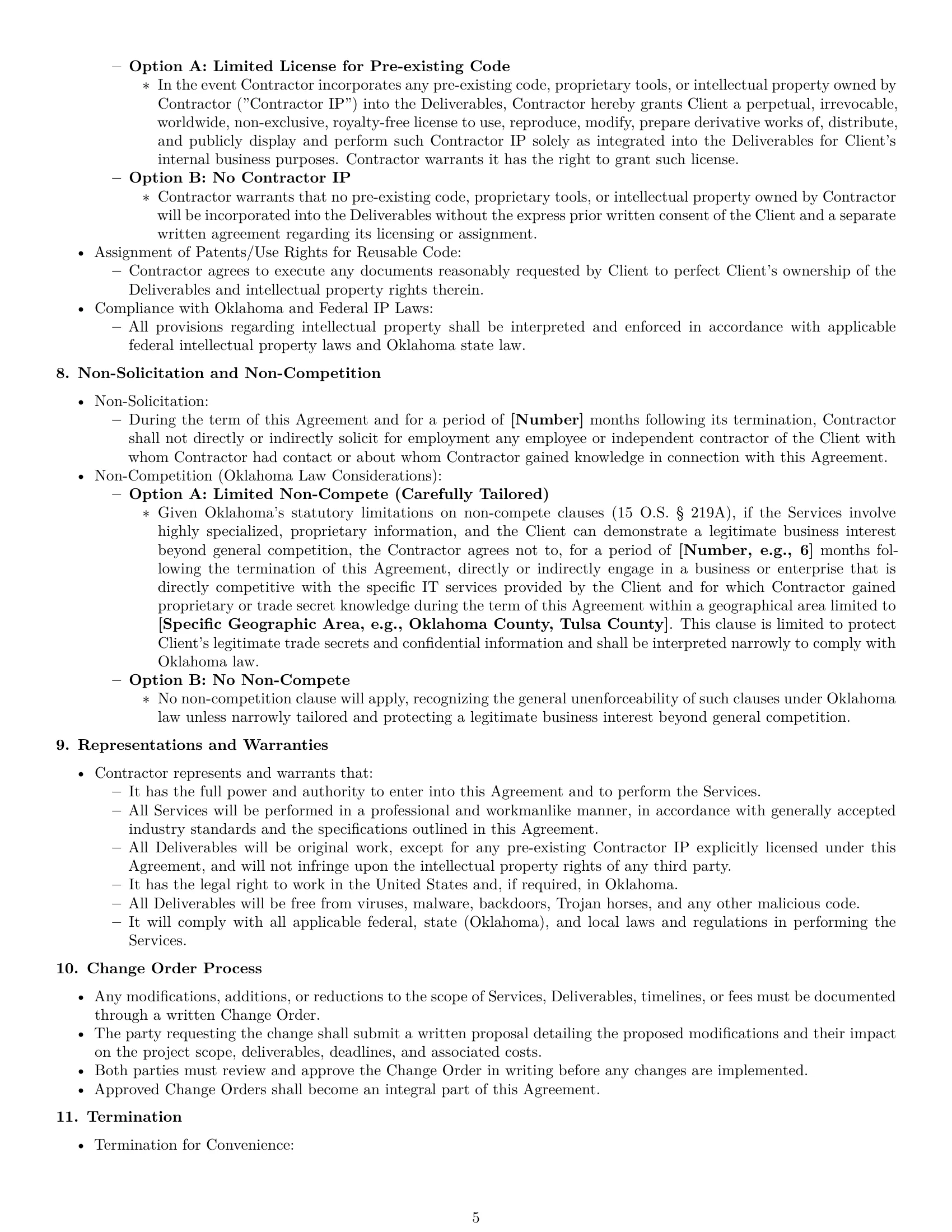 Preview page 5 of Pro Oklahoma IT independent contractor agreement template