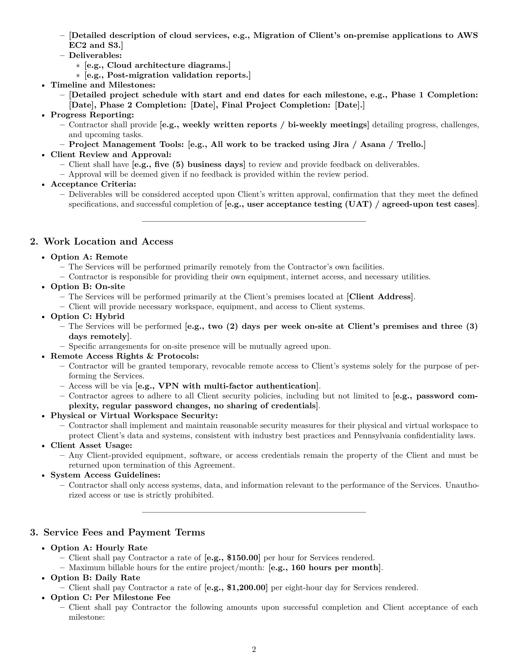 Preview page 2 of Pro Pennsylvania IT independent contractor agreement template