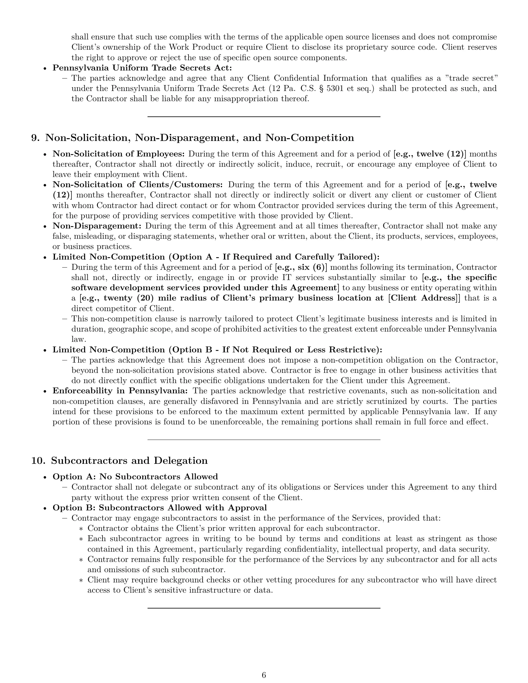 Preview page 6 of Pro Pennsylvania IT independent contractor agreement template