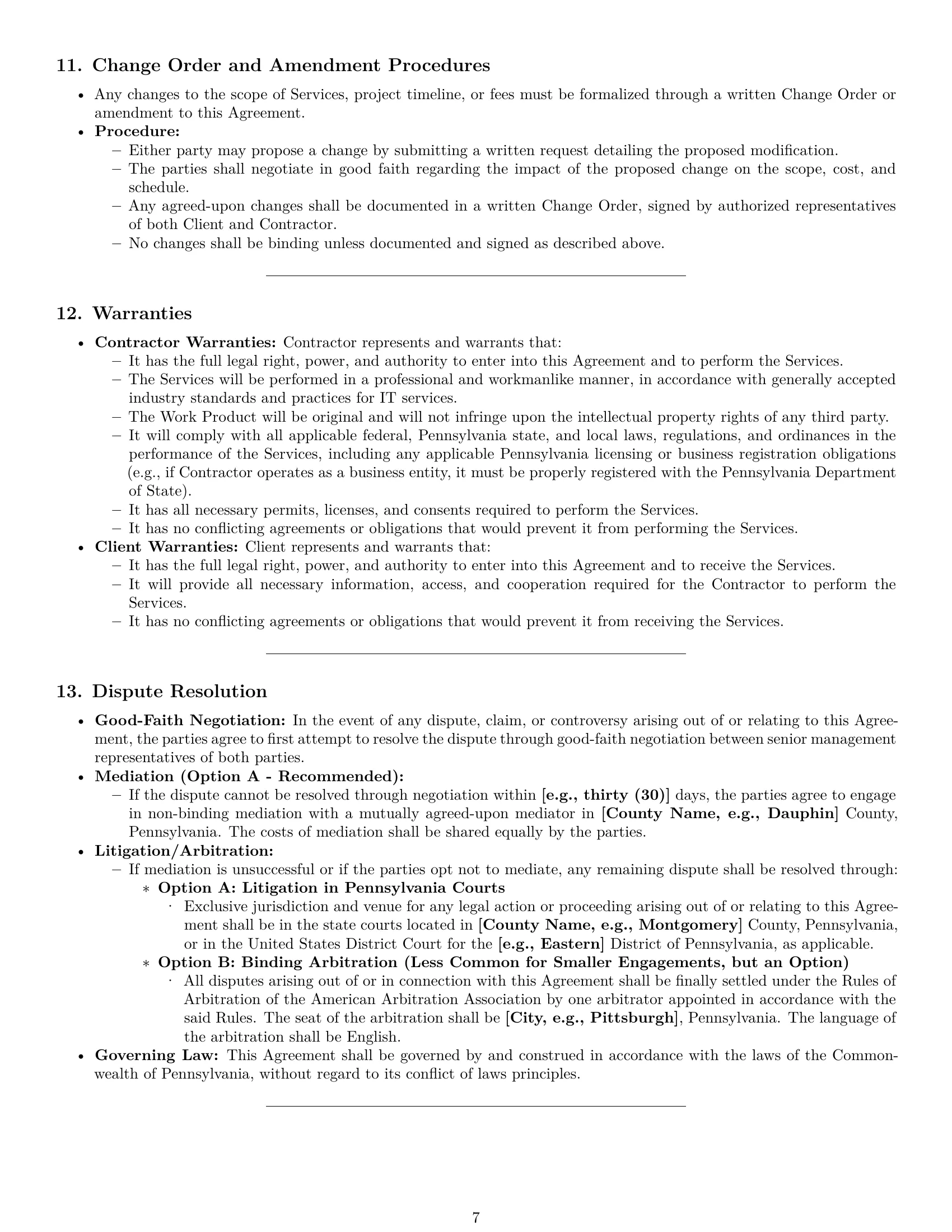 Preview page 7 of Pro Pennsylvania IT independent contractor agreement template