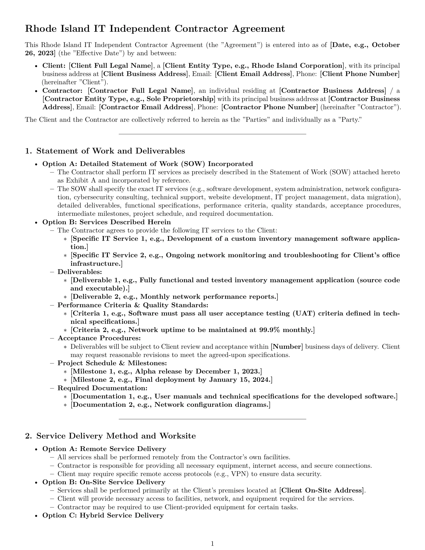 Preview page 1 of Pro Rhode Island IT independent contractor agreement template