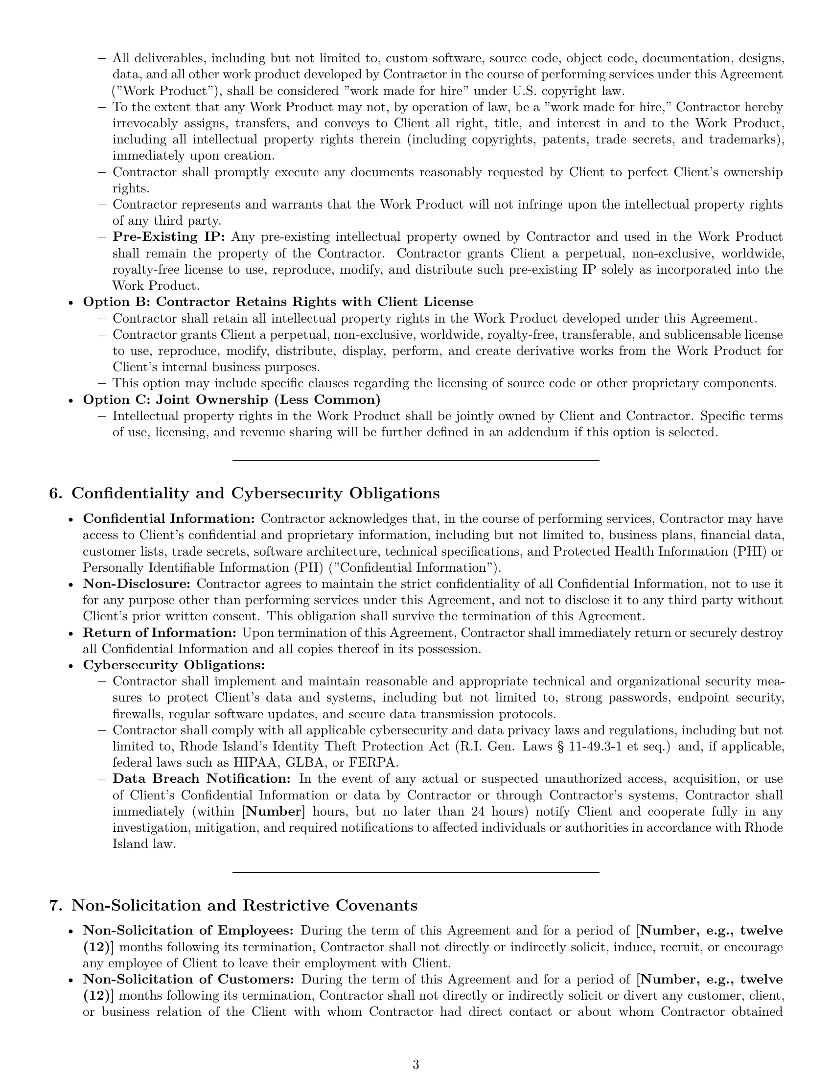 Preview page 3 of Pro Rhode Island IT independent contractor agreement template