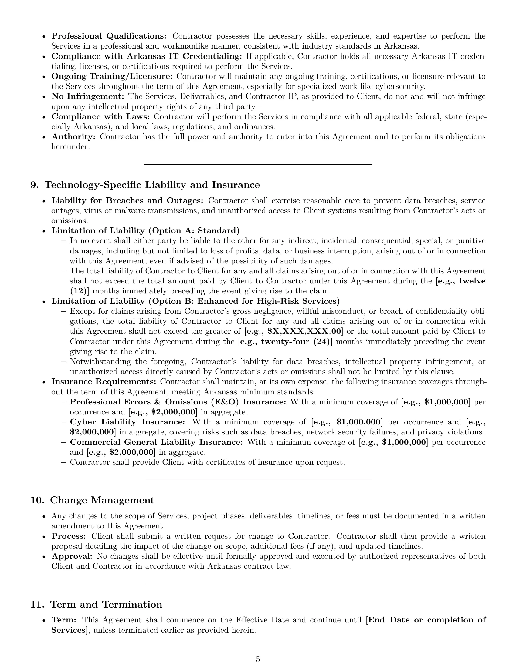 Preview page 5 of Pro Arkansas IT independent contractor agreement template