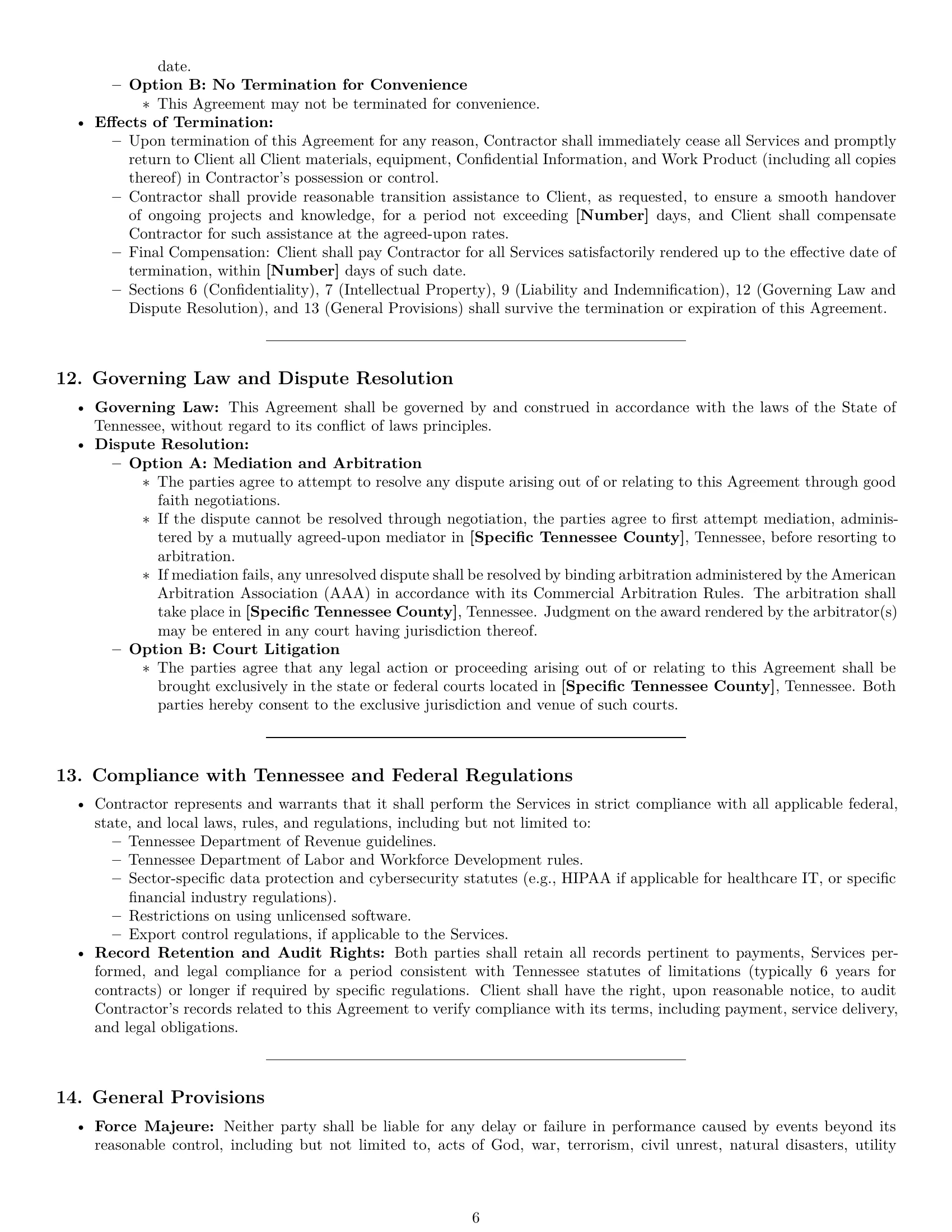 Preview page 6 of Pro Tennessee IT independent contractor agreement template