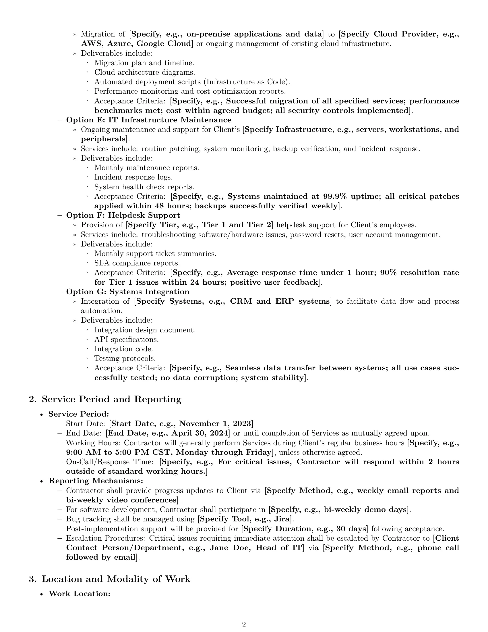 Preview page 2 of Pro Texas IT independent contractor agreement template