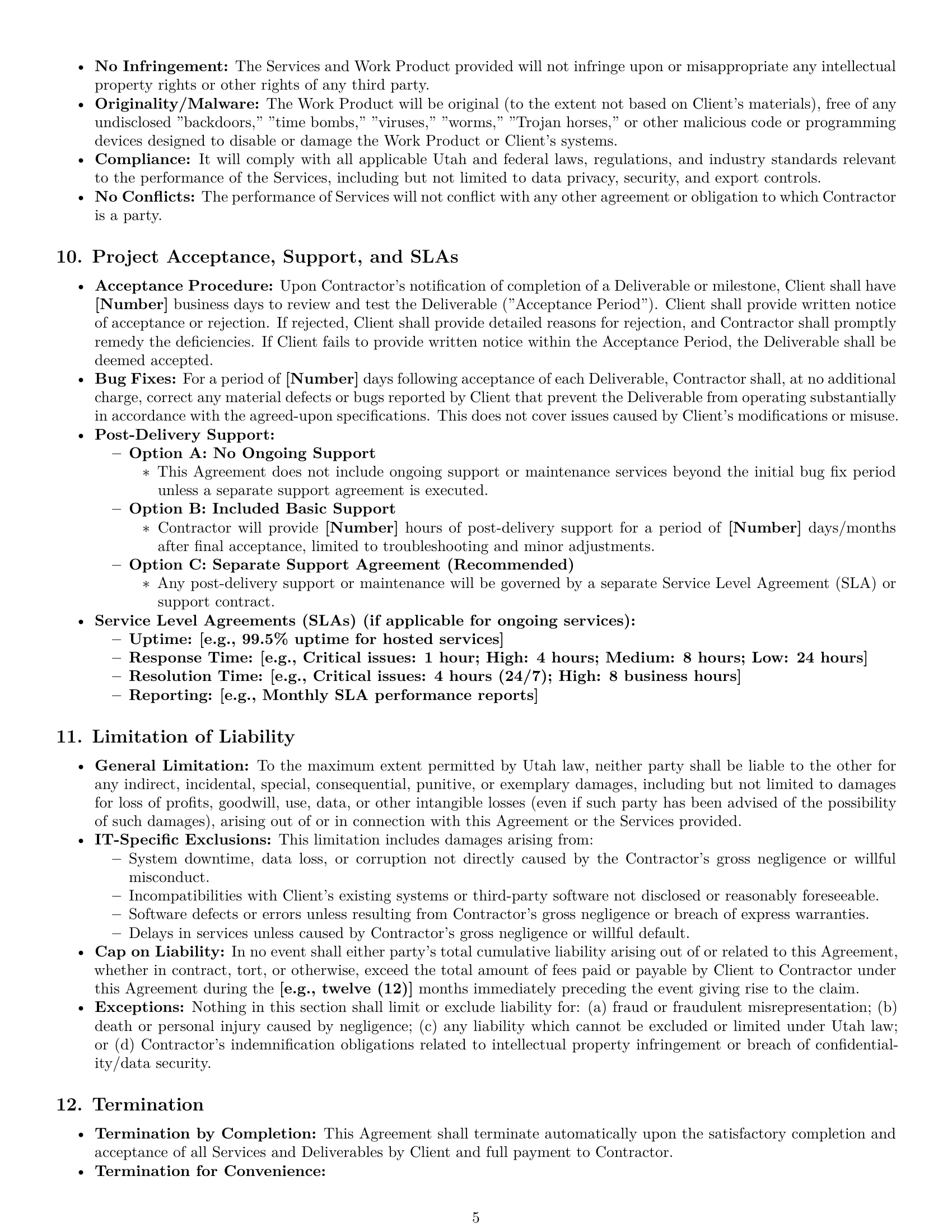 Preview page 5 of Pro Utah IT independent contractor agreement template