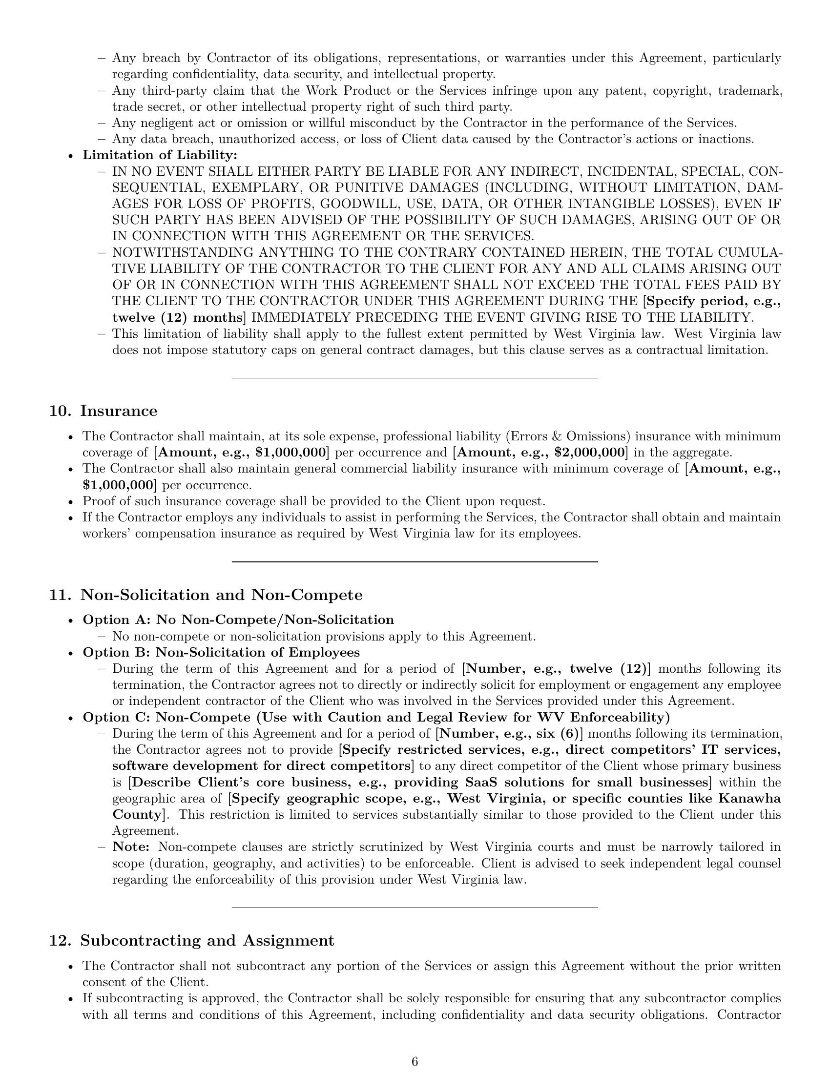 Preview page 6 of Pro West Virginia IT independent contractor agreement template
