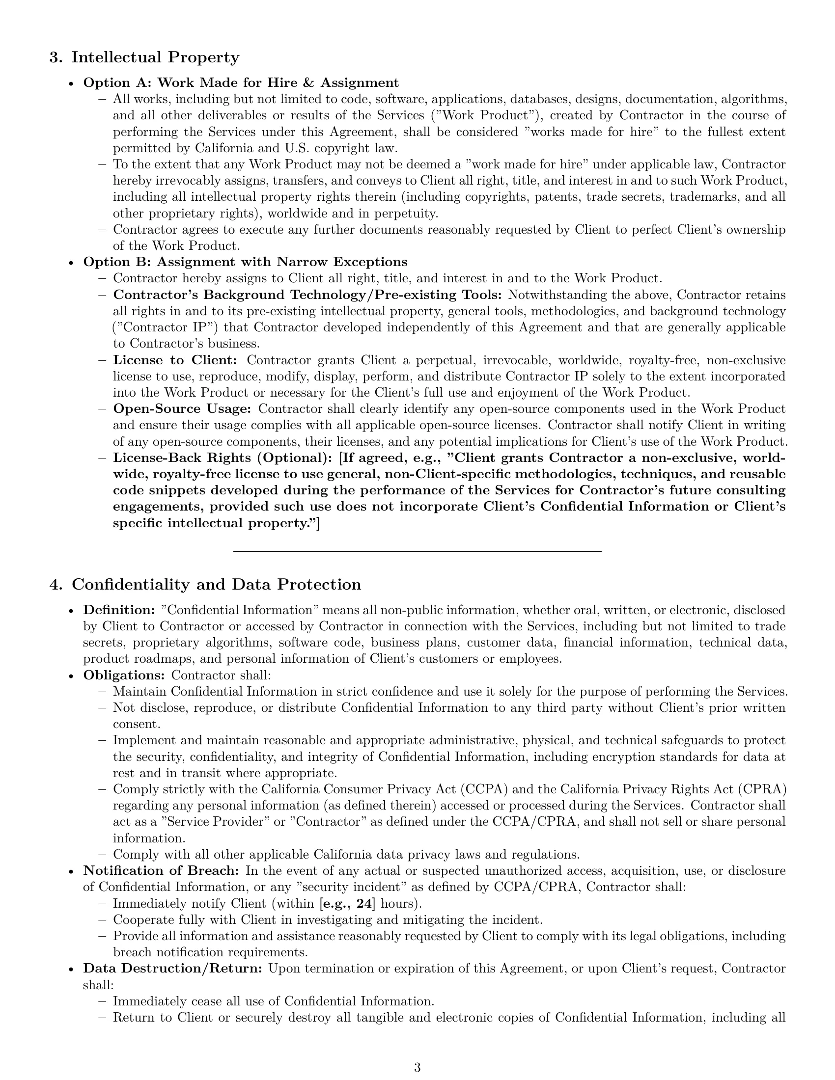 Preview page 3 of Pro California IT independent contractor agreement template