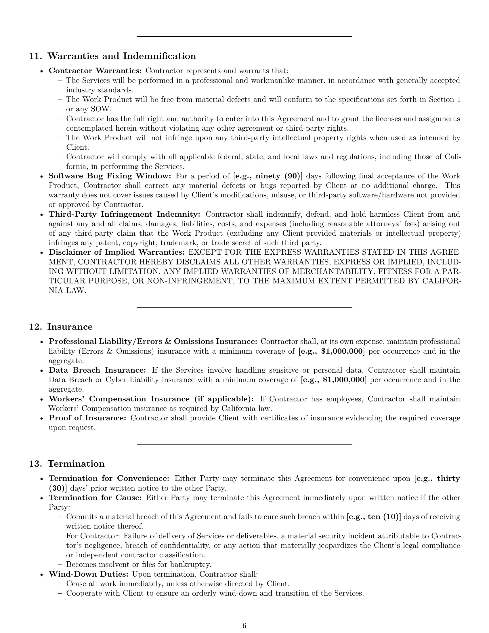 Preview page 6 of Pro California IT independent contractor agreement template