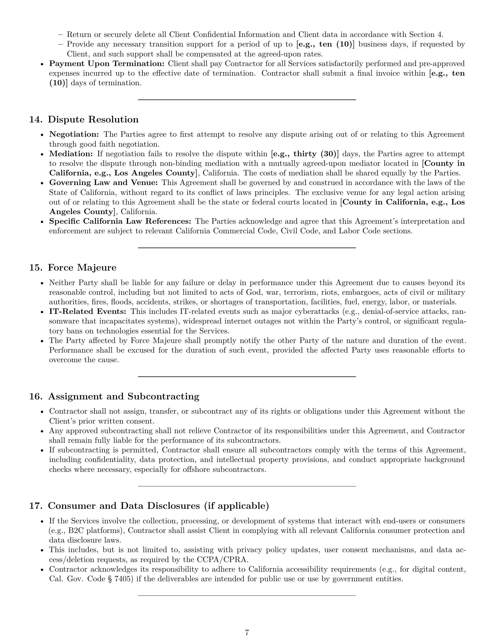 Preview page 7 of Pro California IT independent contractor agreement template