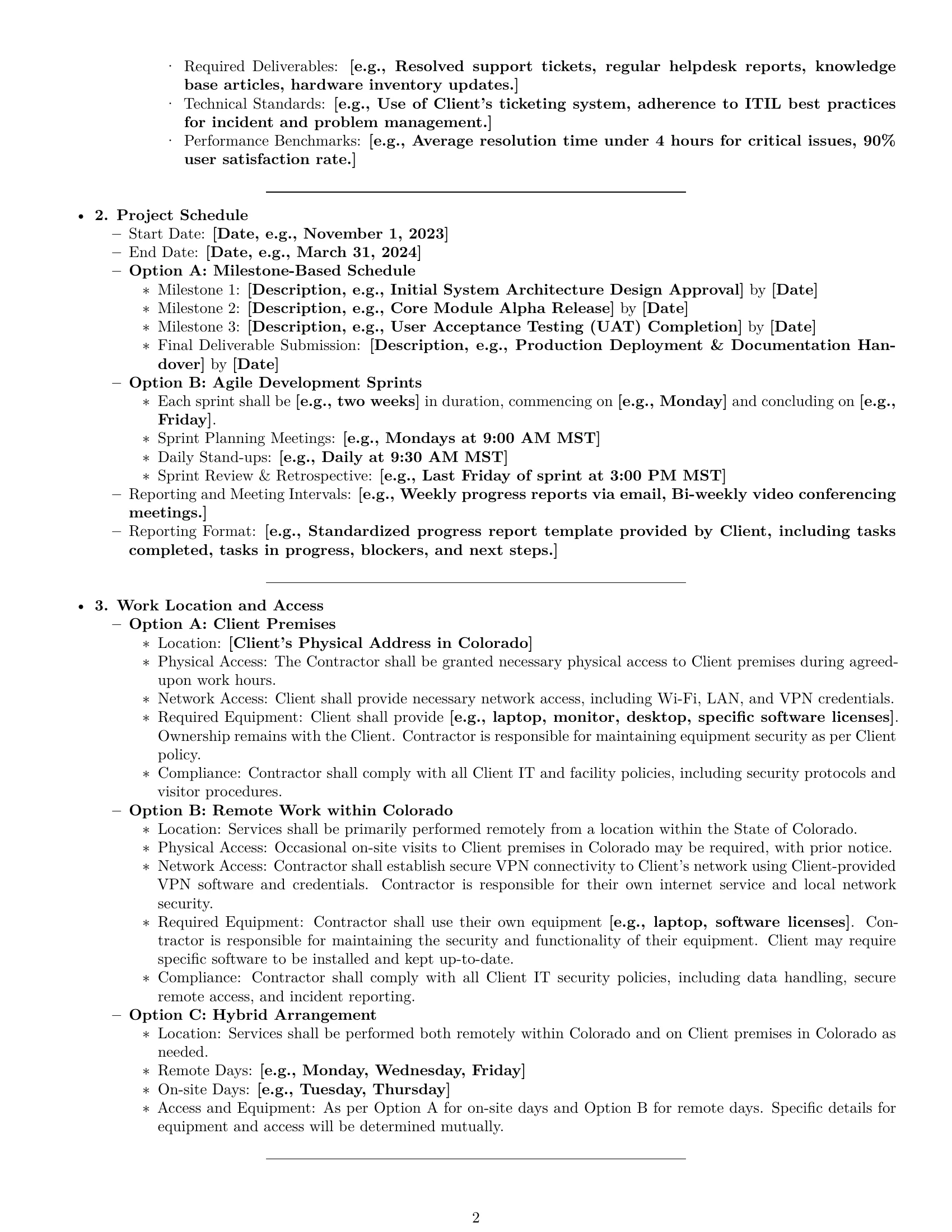 Preview page 2 of Pro Colorado IT independent contractor agreement template