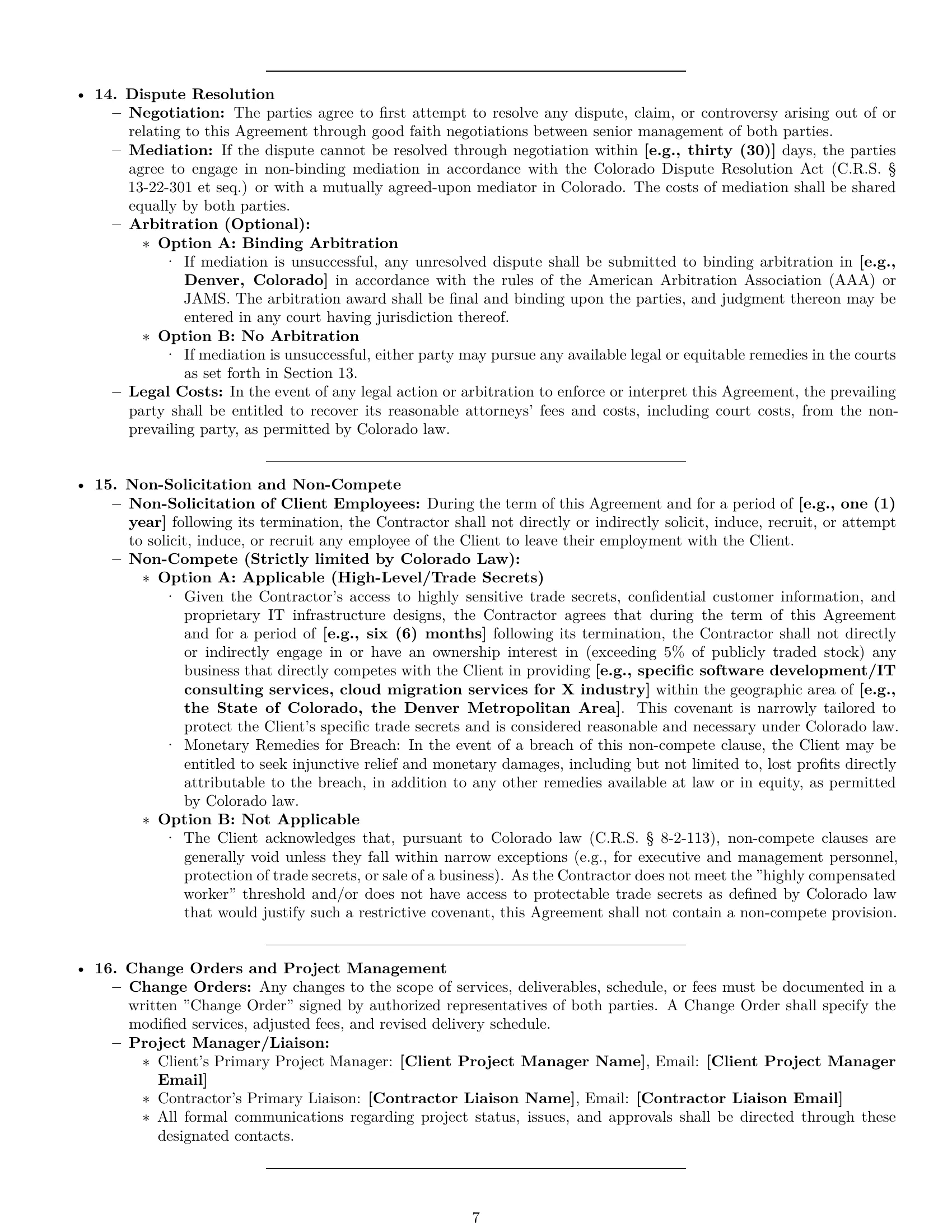 Preview page 7 of Pro Colorado IT independent contractor agreement template