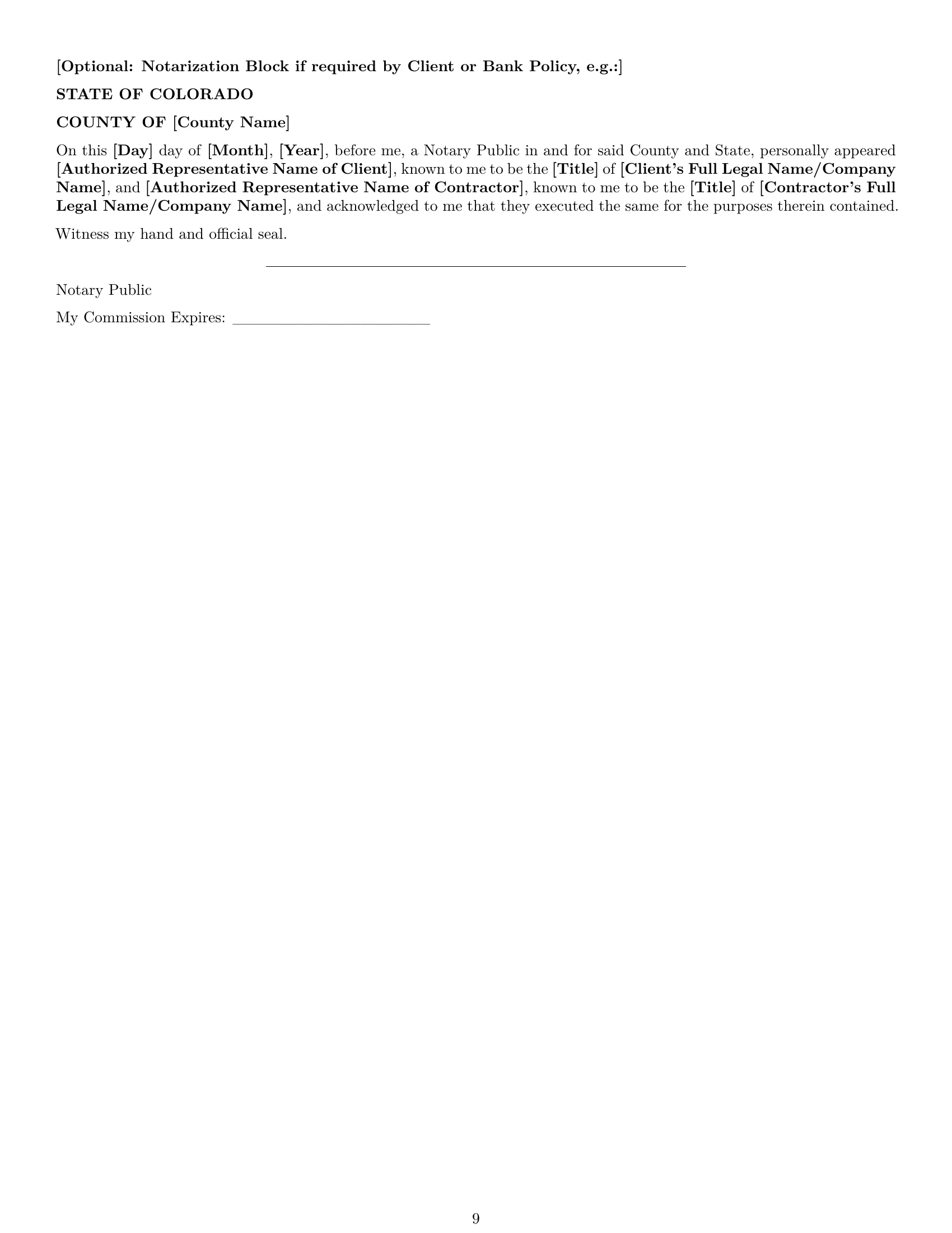 Preview page 9 of Pro Colorado IT independent contractor agreement template