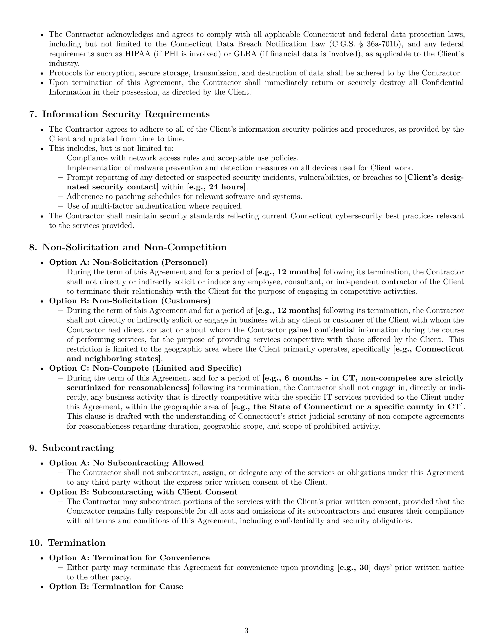 Preview page 3 of Pro Connecticut IT independent contractor agreement template