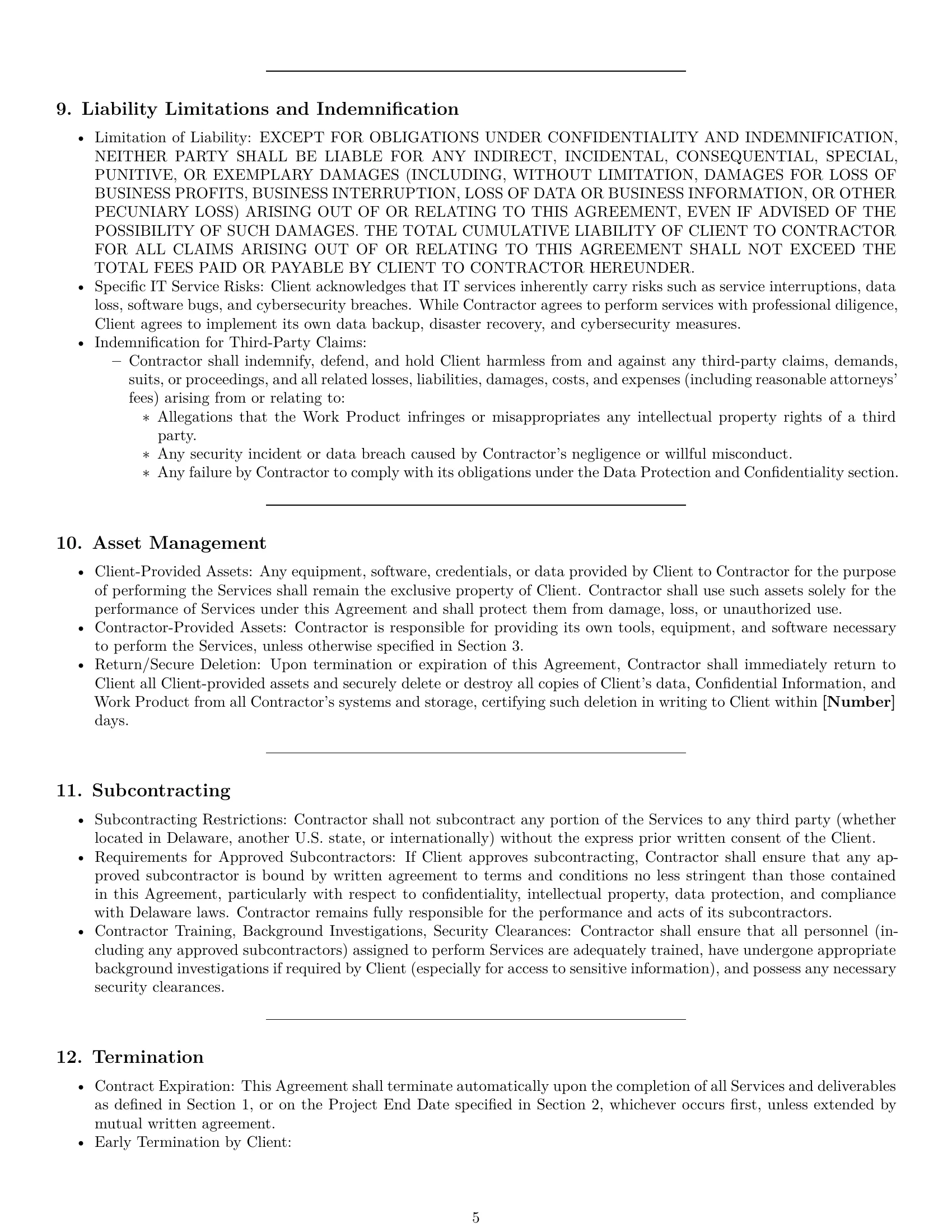 Preview page 5 of Pro Delaware IT independent contractor agreement template