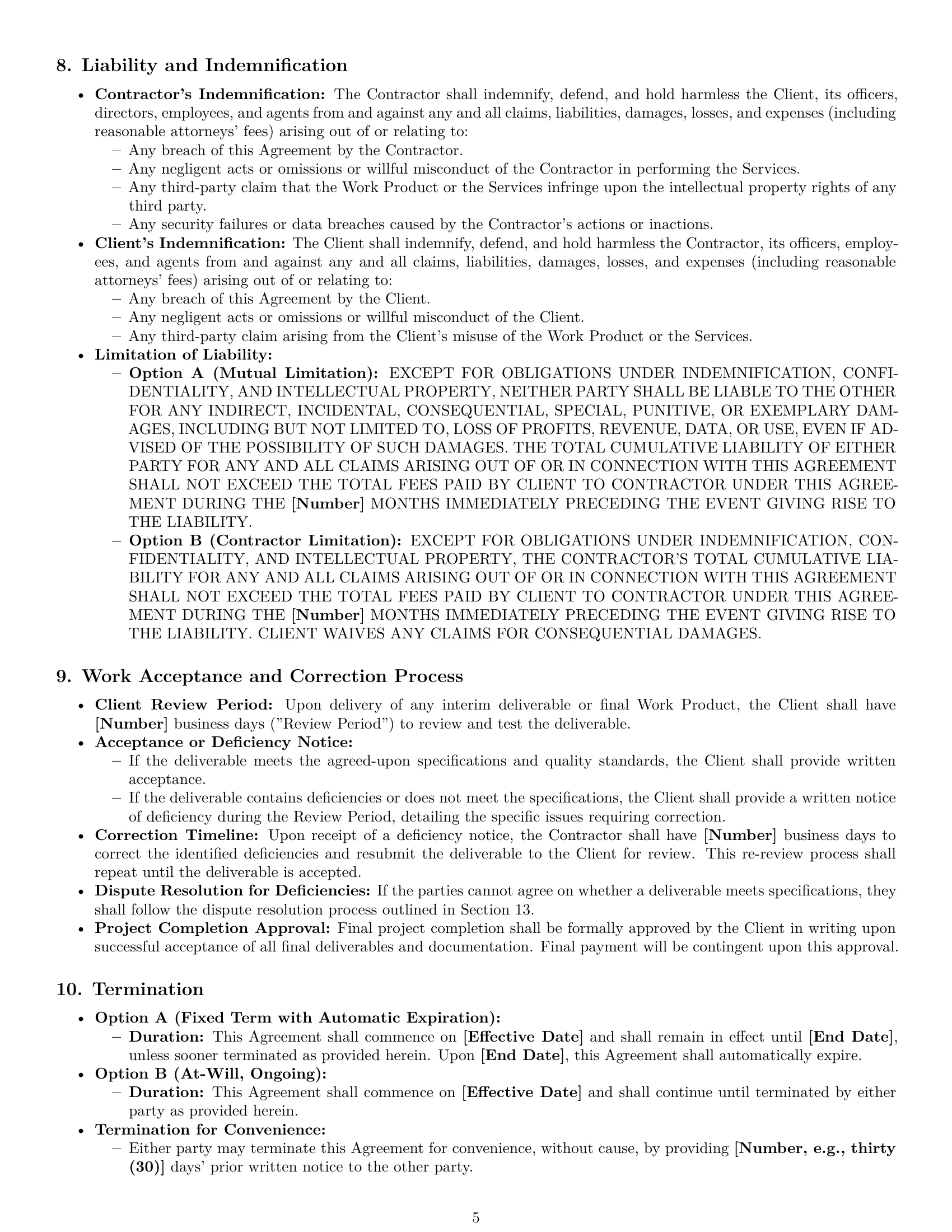 Preview page 5 of Pro Florida IT independent contractor agreement template