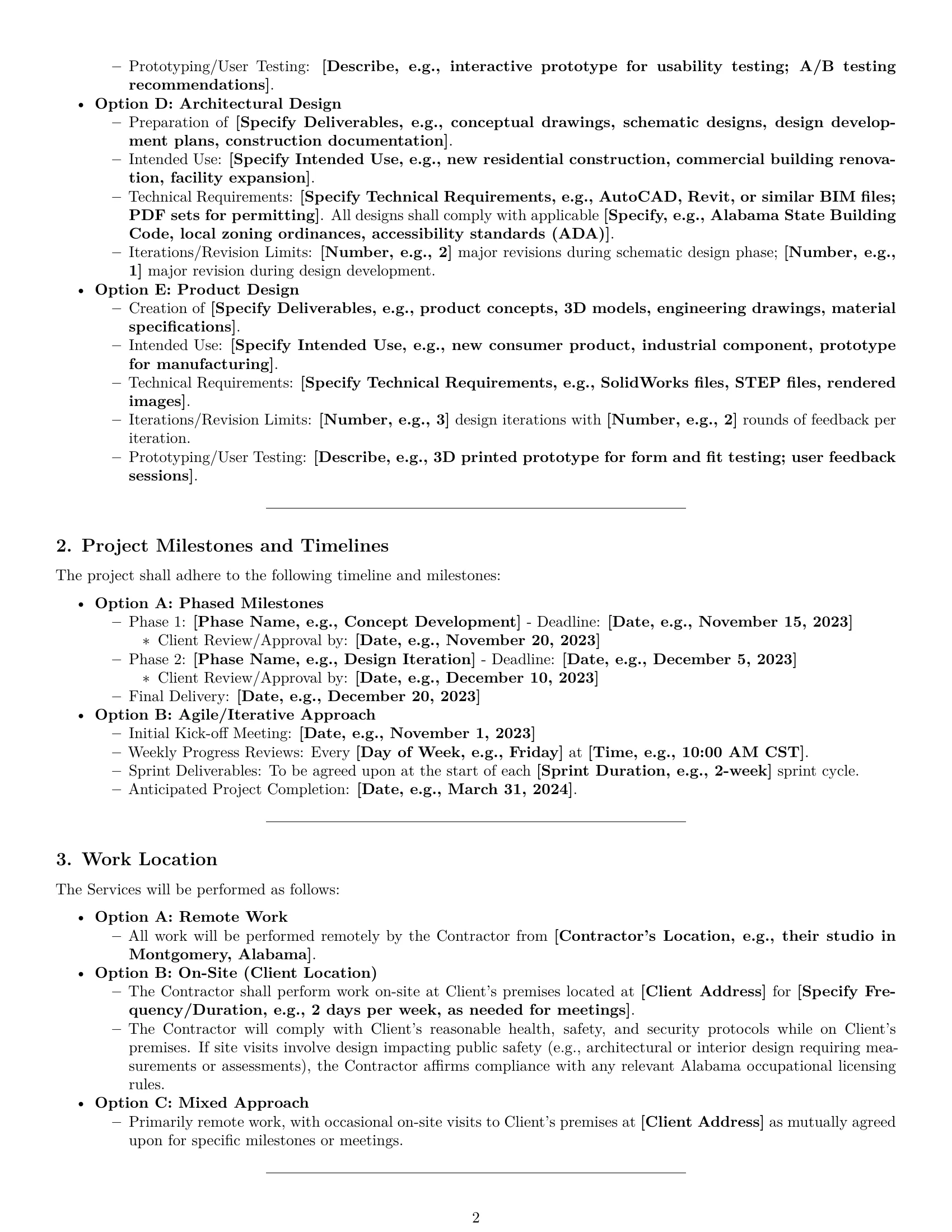 Preview page 2 of Pro Alabama design independent contractor agreement template