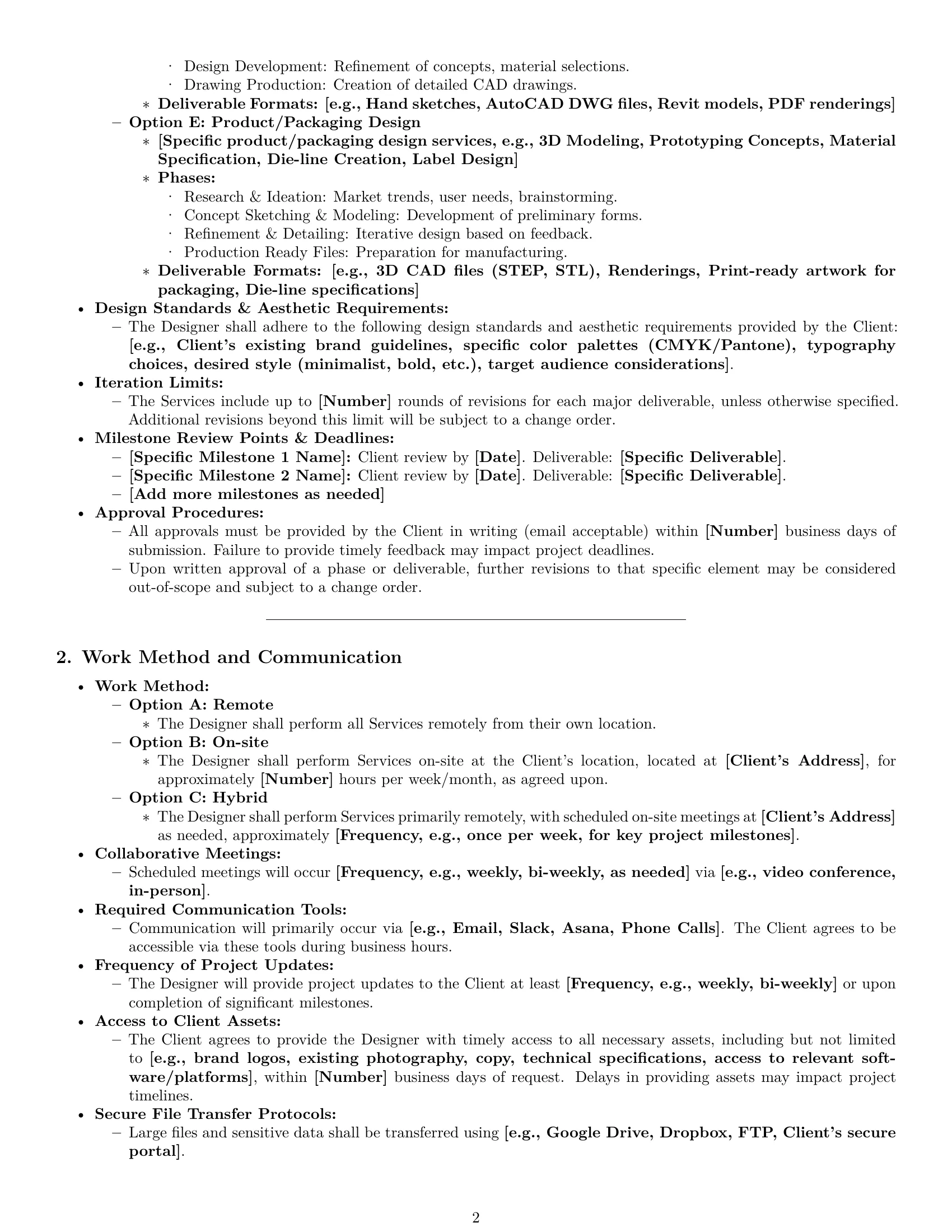 Preview page 2 of Pro Idaho design independent contractor agreement template