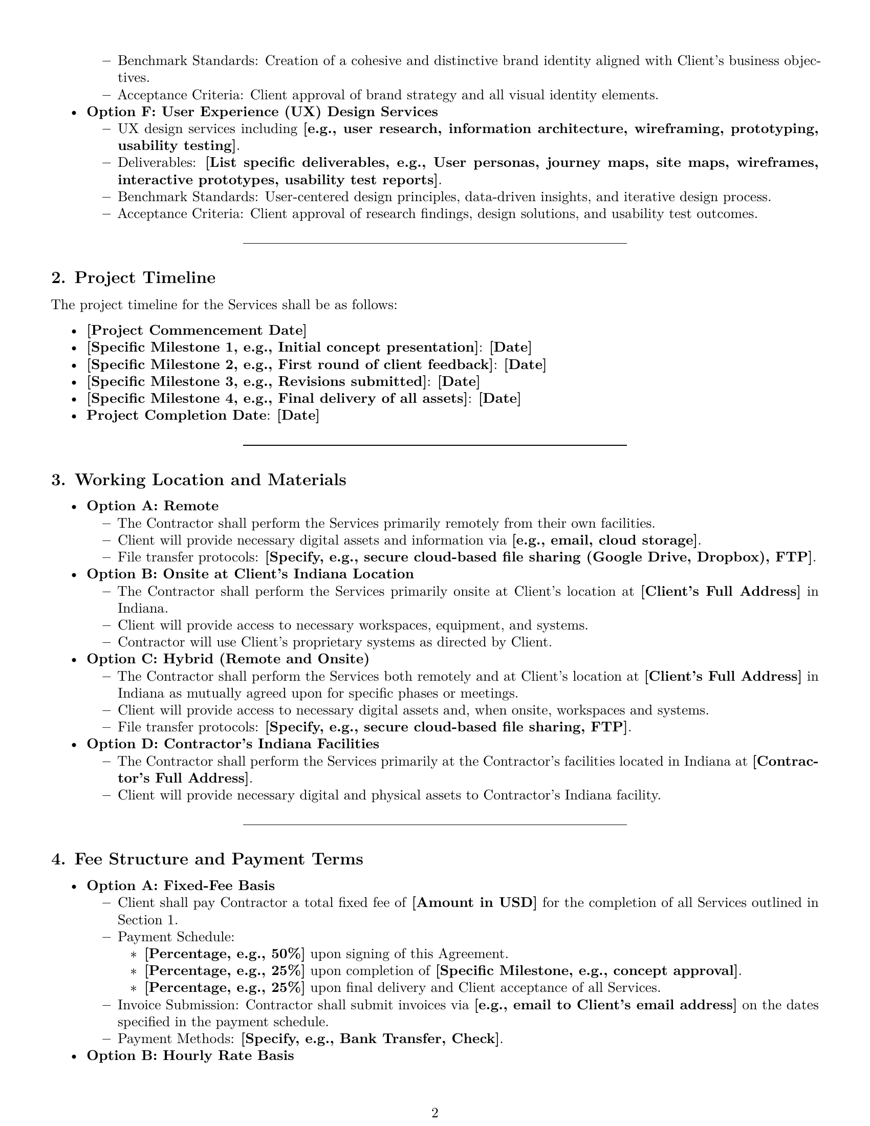 Preview page 2 of Pro Indiana design independent contractor agreement template