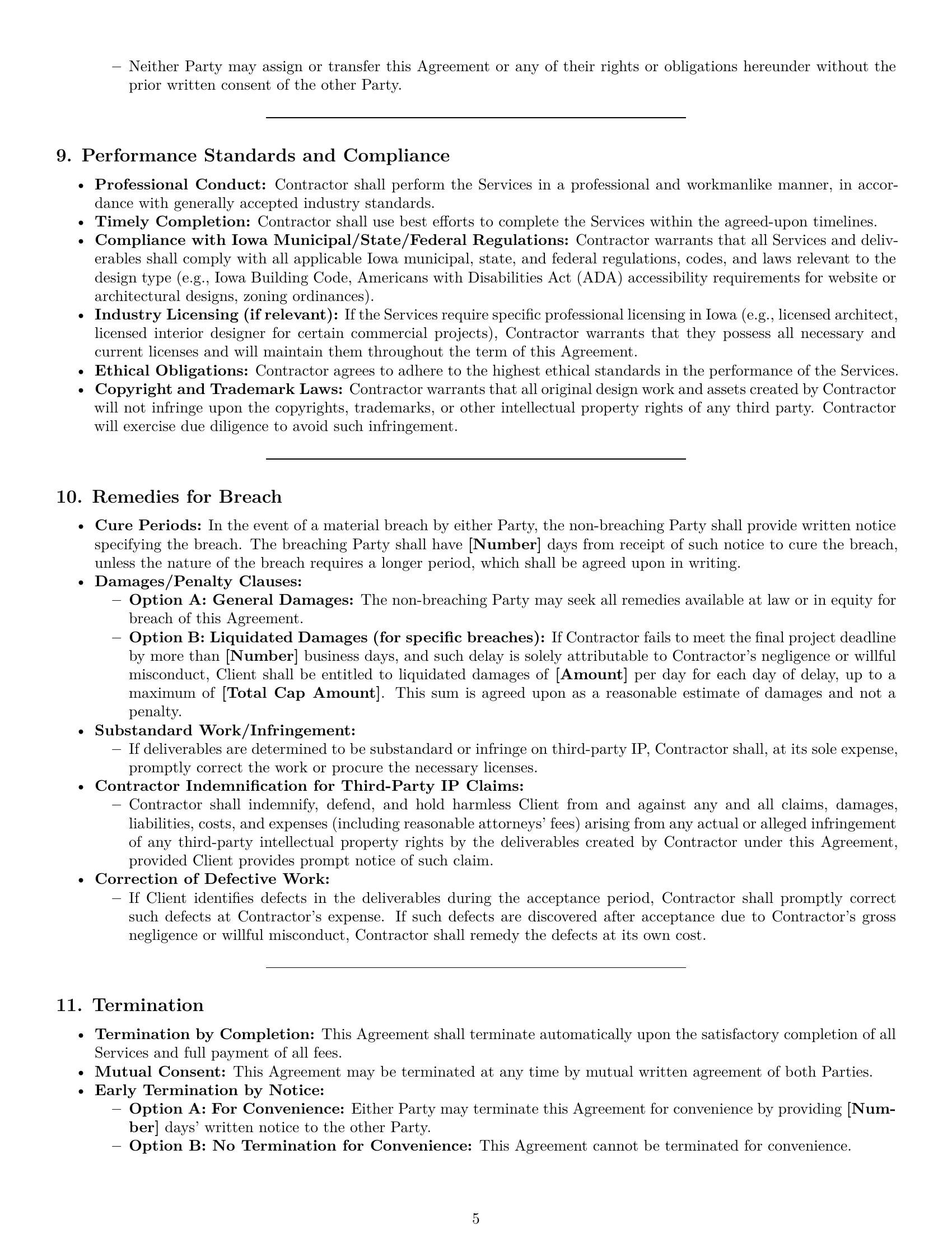 Preview page 5 of Pro Iowa design independent contractor agreement template
