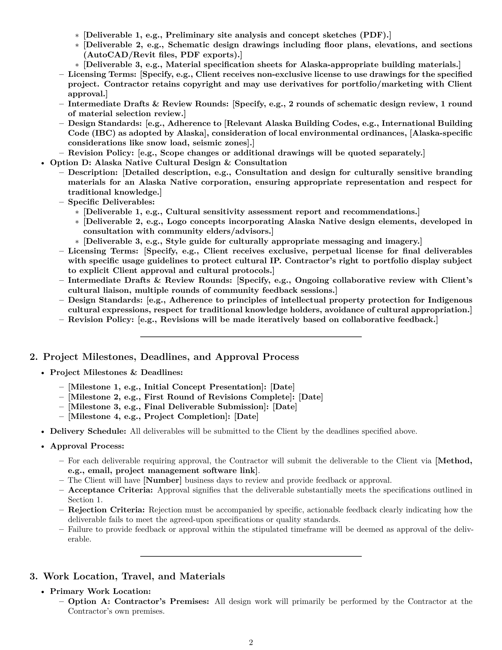 Preview page 2 of Pro Alaska design independent contractor agreement template